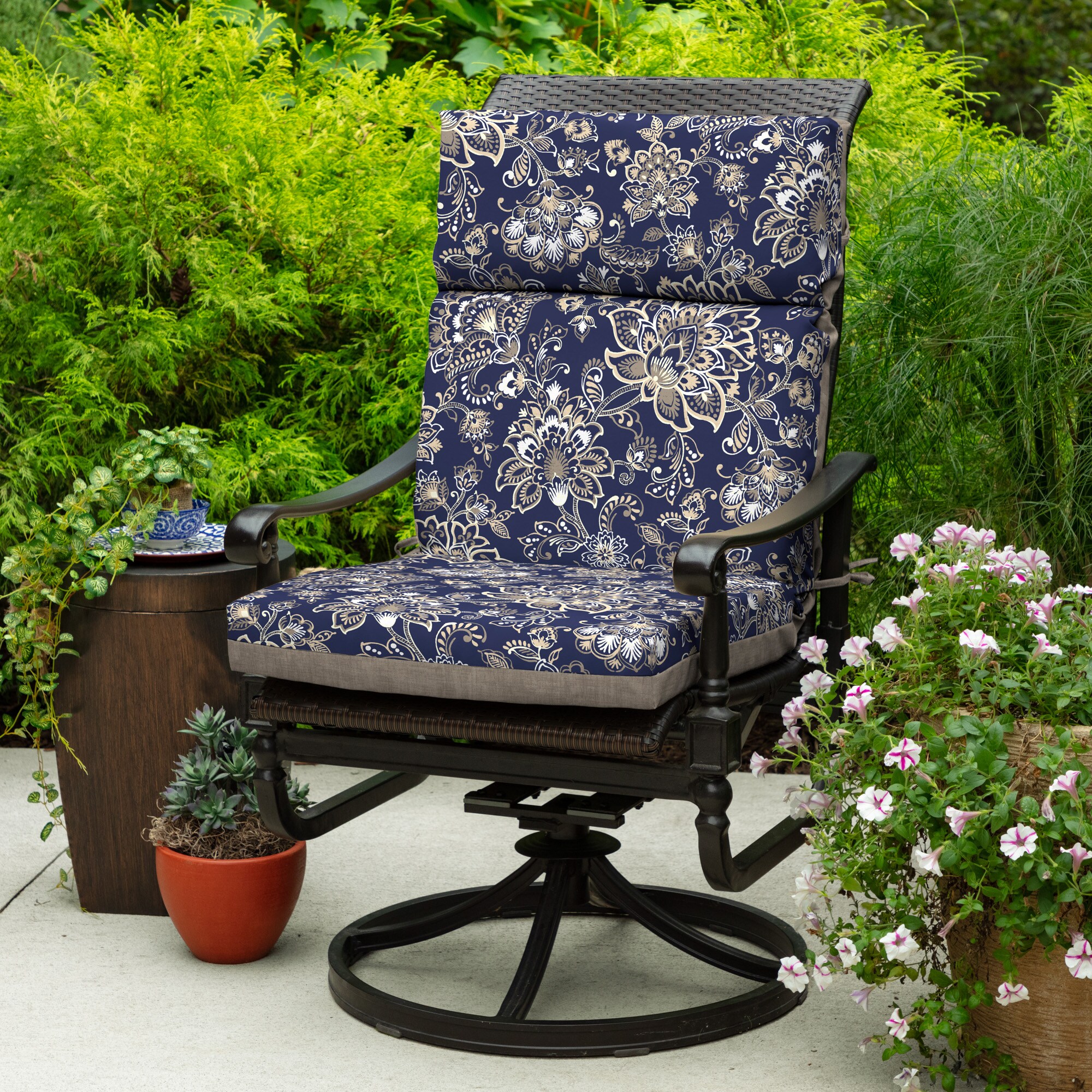 aidy jacobean high back patio chair cushion