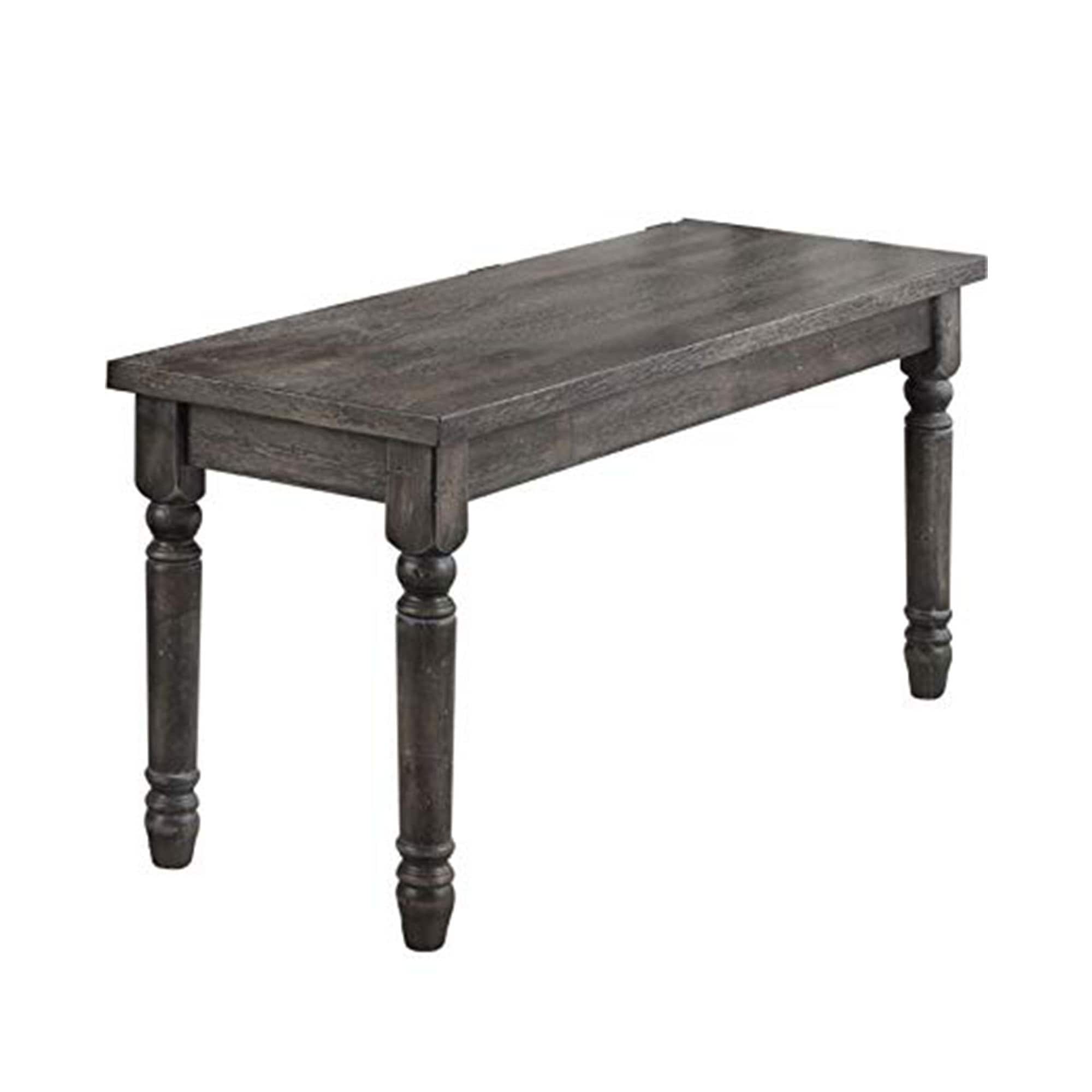 Benzara BM157230 Gray Contemporary/Modern Dining Table, Wood with Gray Wood Base 59-in L x 30-in H