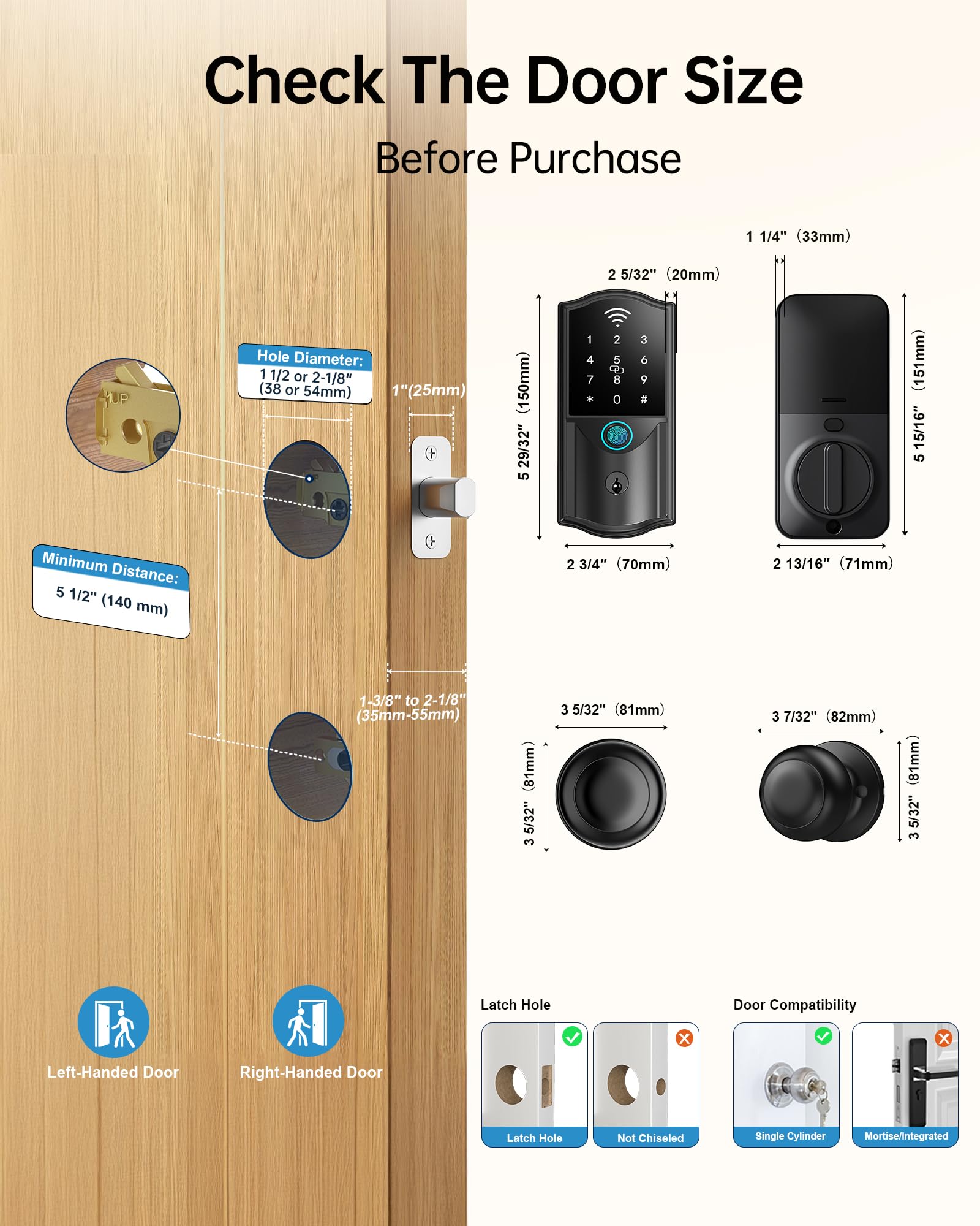 Adrinfly LAD0805D175 Door-Deadbolts - View #7