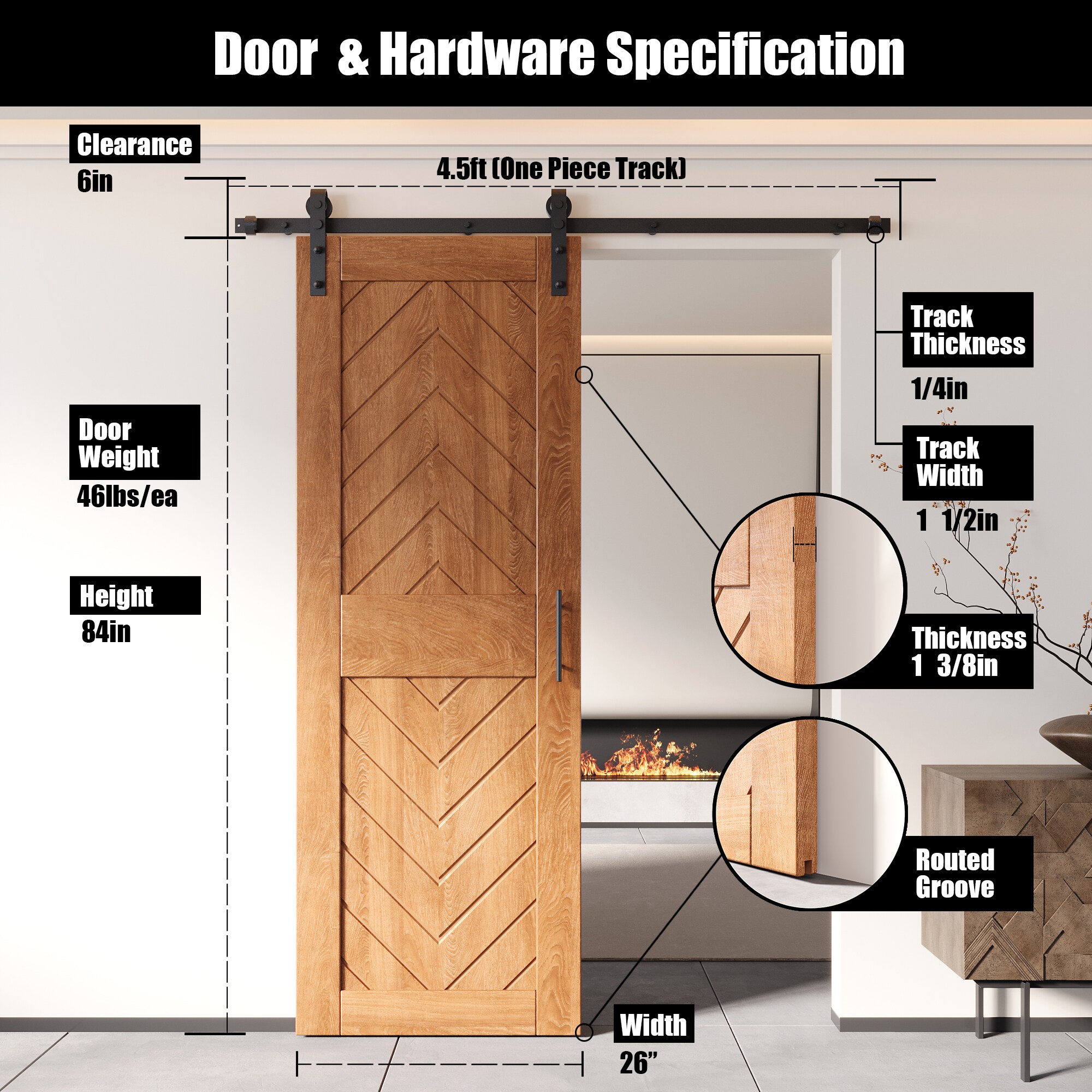 HOMACER YT1H054C-JT2-2684-EA Barn-Doors - View #2