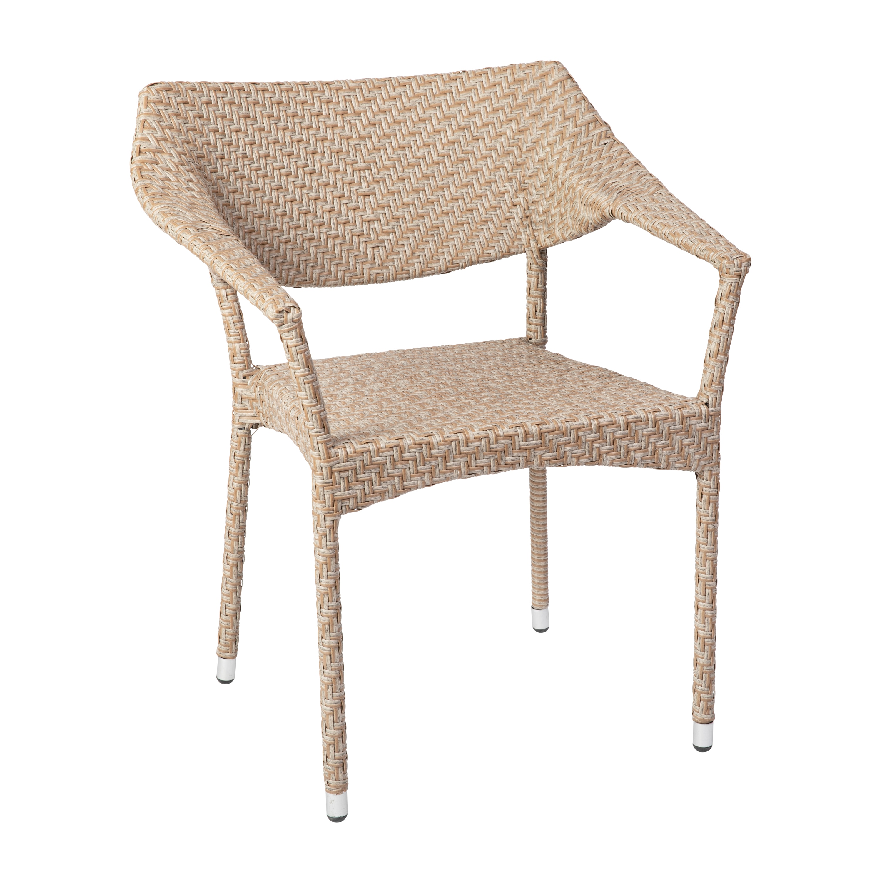 Flash Furniture 196861043536 Jace Stackable Brown Rattan Frame Stationary Dining Chair with Woven Seat