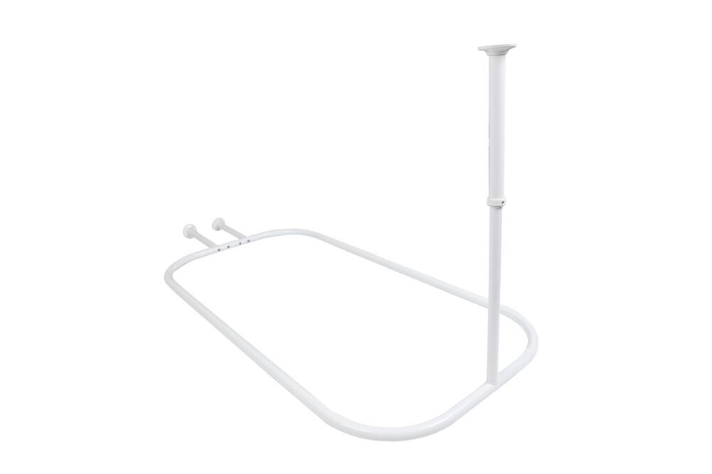 Utopia Alley 24 In To 58 3 White Fixed Clawfoot Tub Shower Curtain Rod The Rods Department At Lowes Com