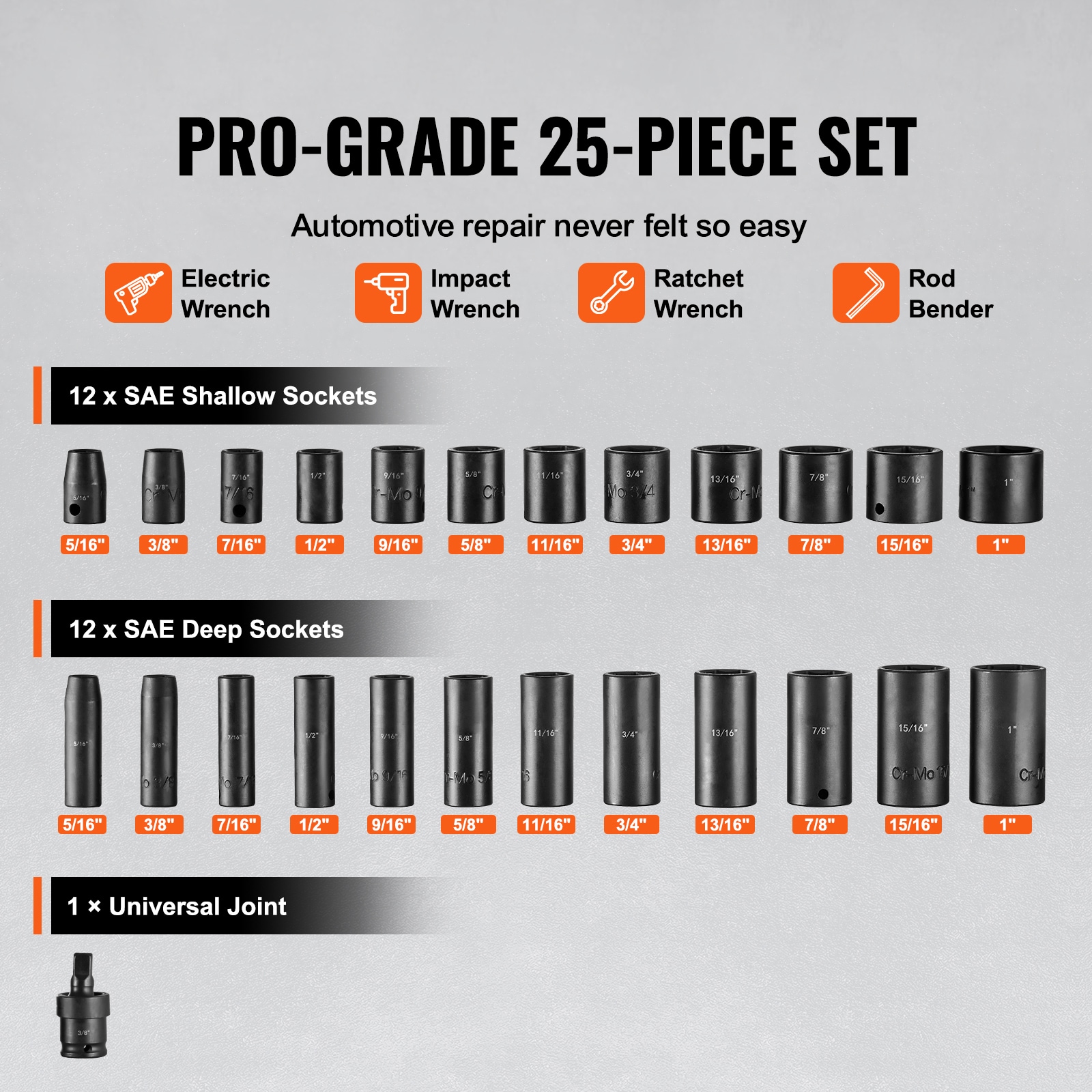 VEVOR SCCJTTZJ1CRM06172V0 Impact-Socket-Sets - View #3