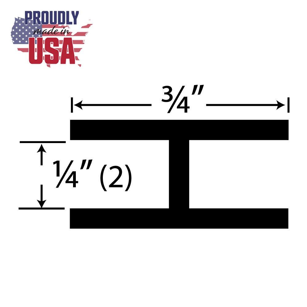 Outwater H Channel Fits Material 1/4-in Thick Clear Butyrate Divider Moulding 8-ft Length Pro Pack (Pack of 5, 40-ft Total) 3P1.27.01600 Sansujyuku sansujyuku.com