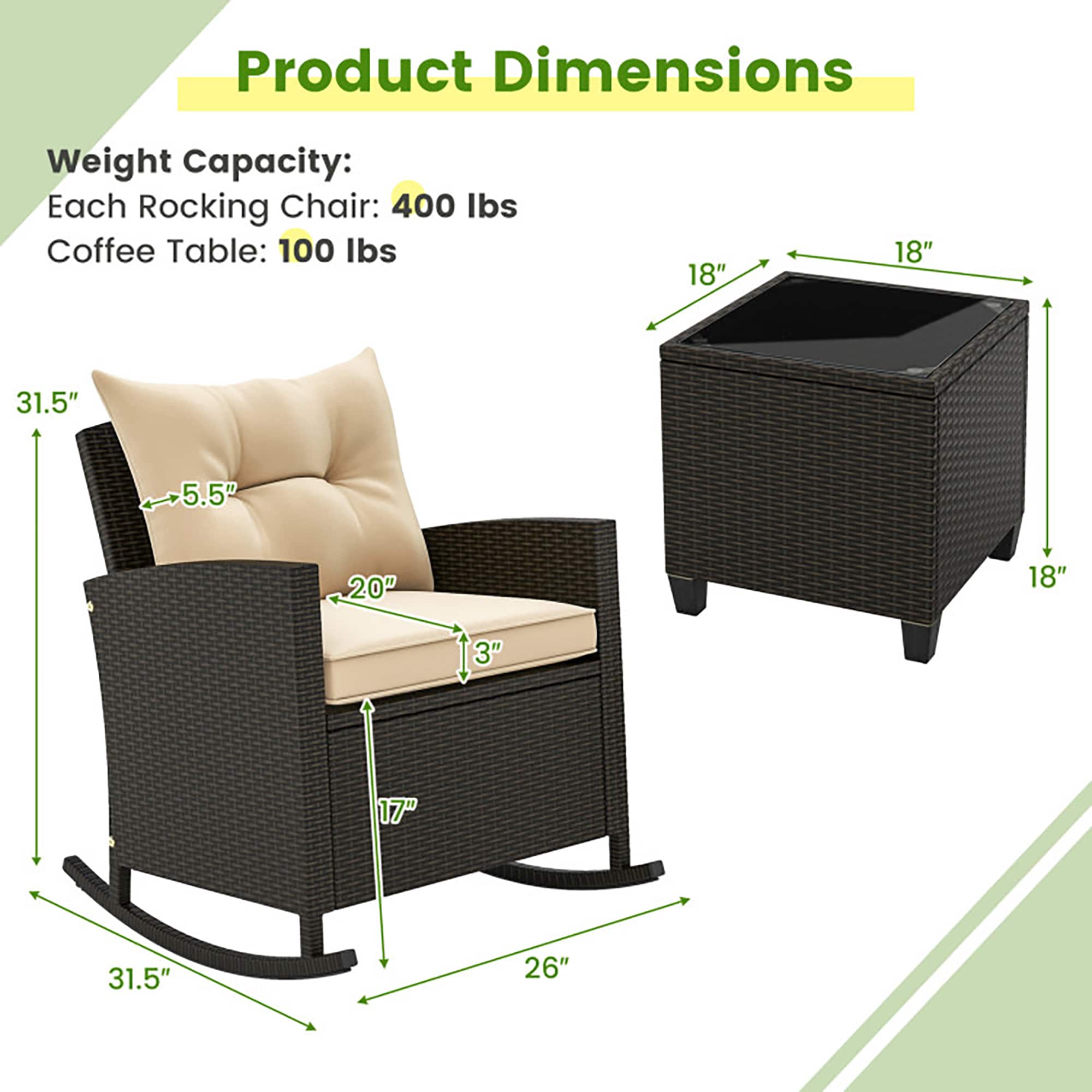 CASAINC WF-SM-KF-C01R Patio-Conversation-Sets - View #5