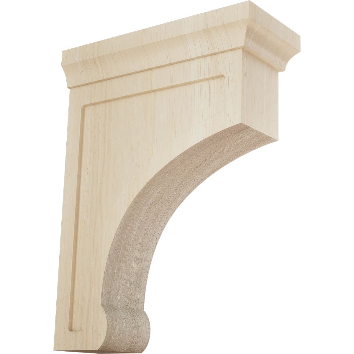 Ekena Millwork Gomez 2-1/2-in x 6-in x 8-in Rubberwood Wood Standard Bracket #BKTW02X06X08GORW