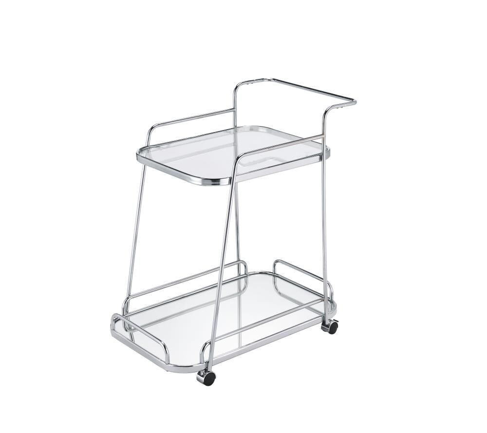 ACME FURNITURE Metal Base with Glass Top Kitchen Cart (18-in x 30