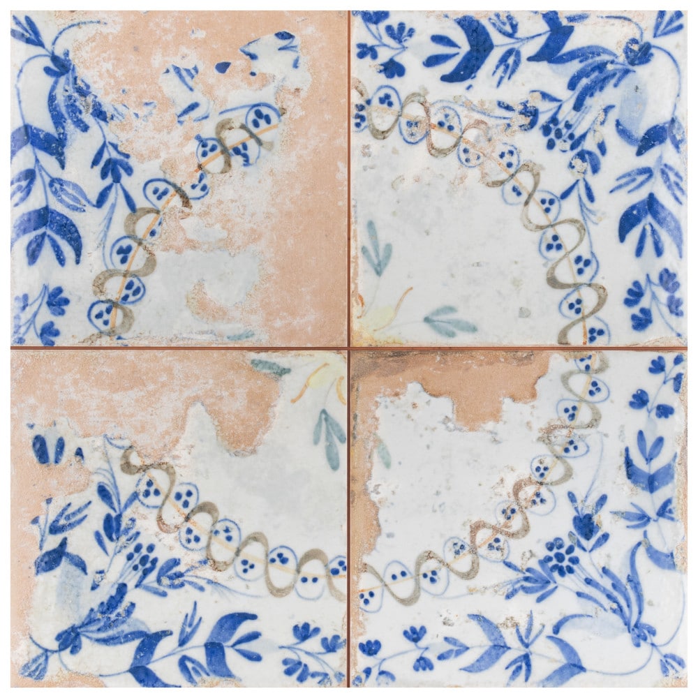 Affinity Tile S1FPE18HOR Sample- Kings Ornate 9-in x 9-in Multi-finish Ceramic Stone Look Tile