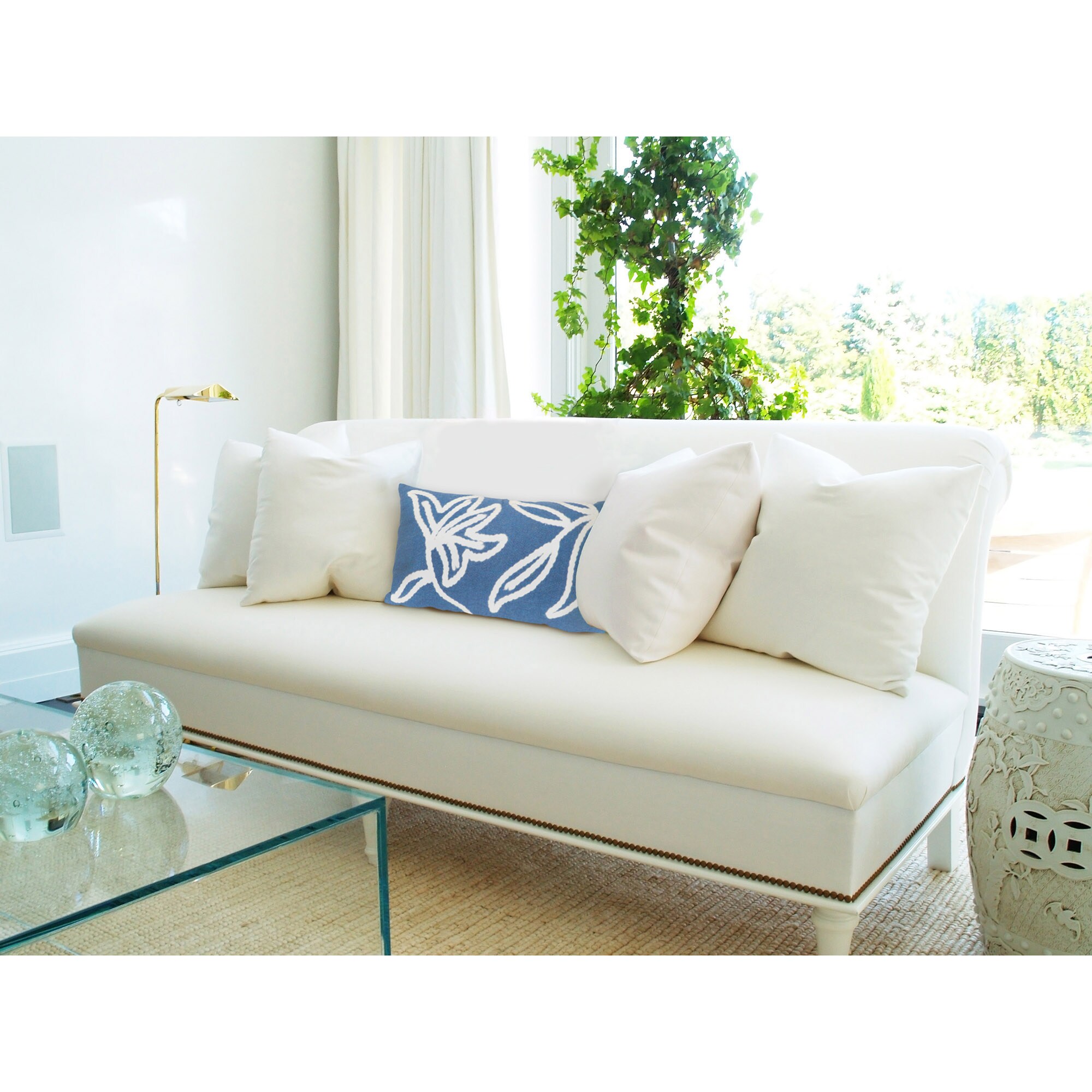 Liora Manne 7SA1S307603 Visions I 12-in x 20-in Blue Rectangular Indoor Decorative Pillow