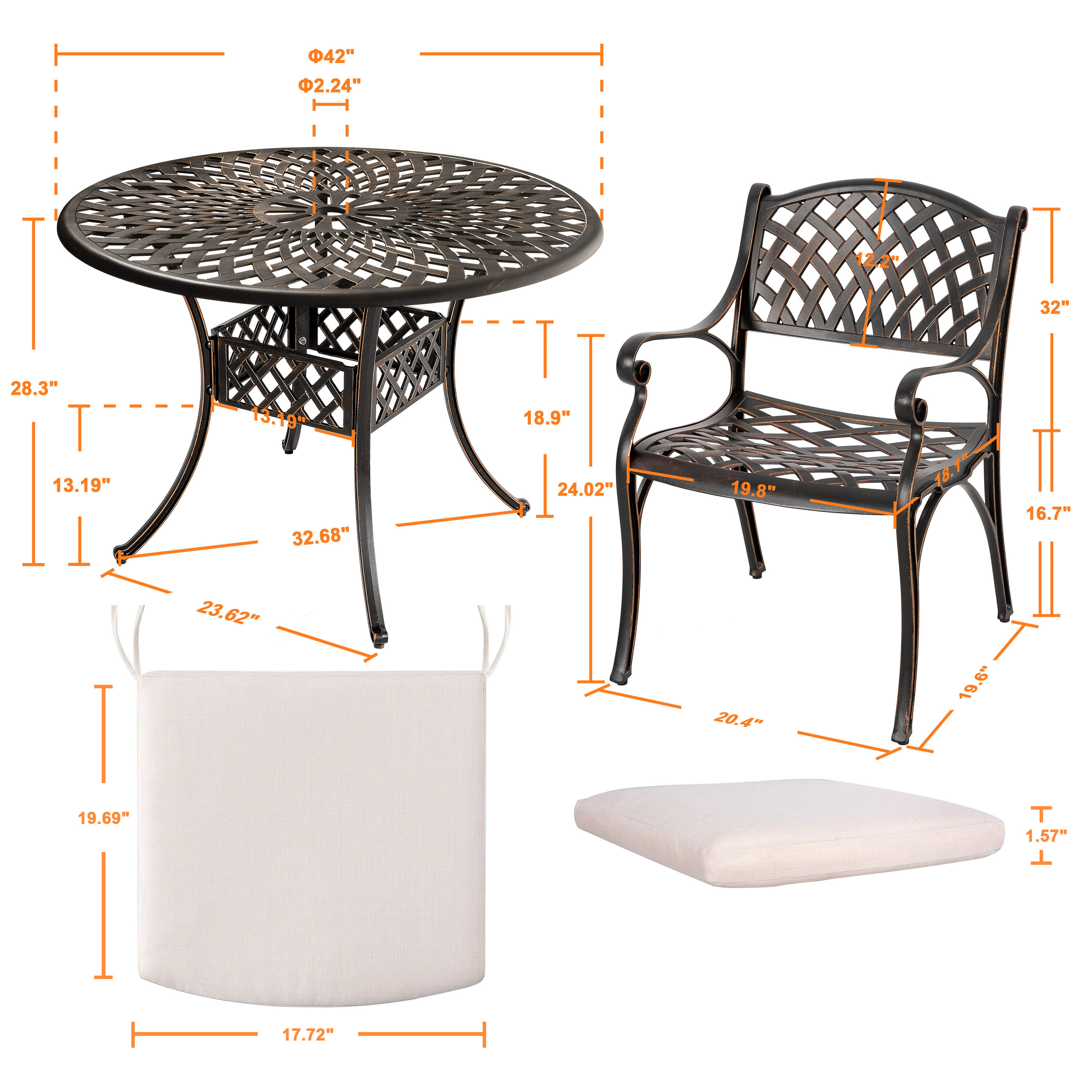 Nuu Garden SCD002-01A-0243 Patio-Dining-Sets - View #12
