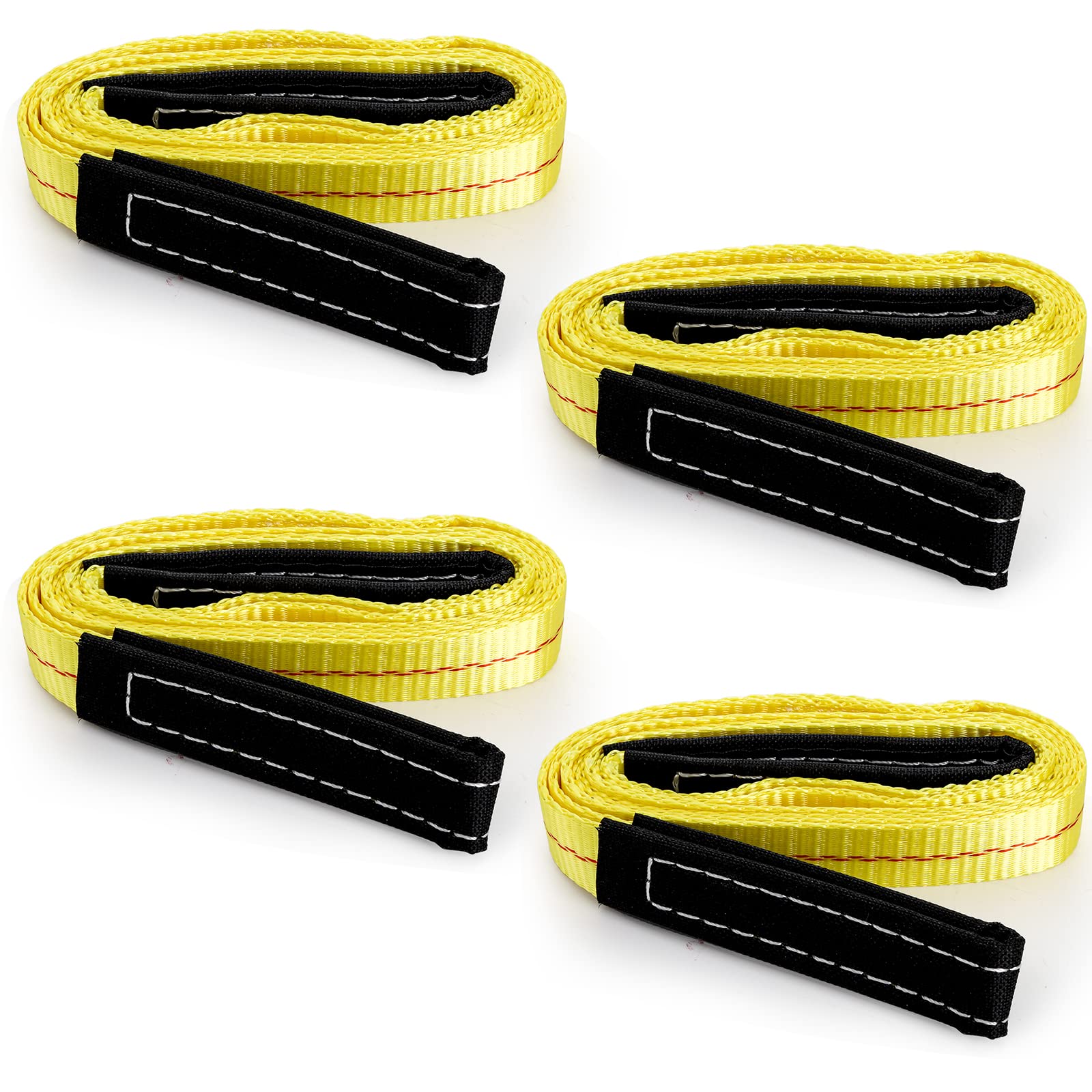 Aoibox  4 Pack Lifting Sling Straps 6 ft x 1 in Durable Nylon Tow Straps Rigging Strap with 2 Wide Flat Eye Loops Tree