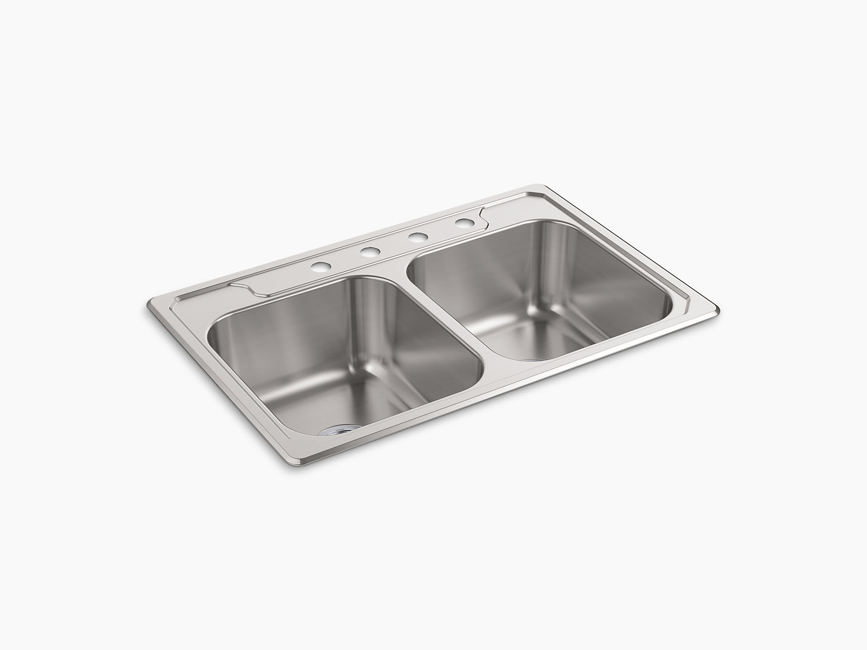 Sterling Middleton 33-Inch Top-Mount Double-Bowl Kitchen Sink in Stainless Steel