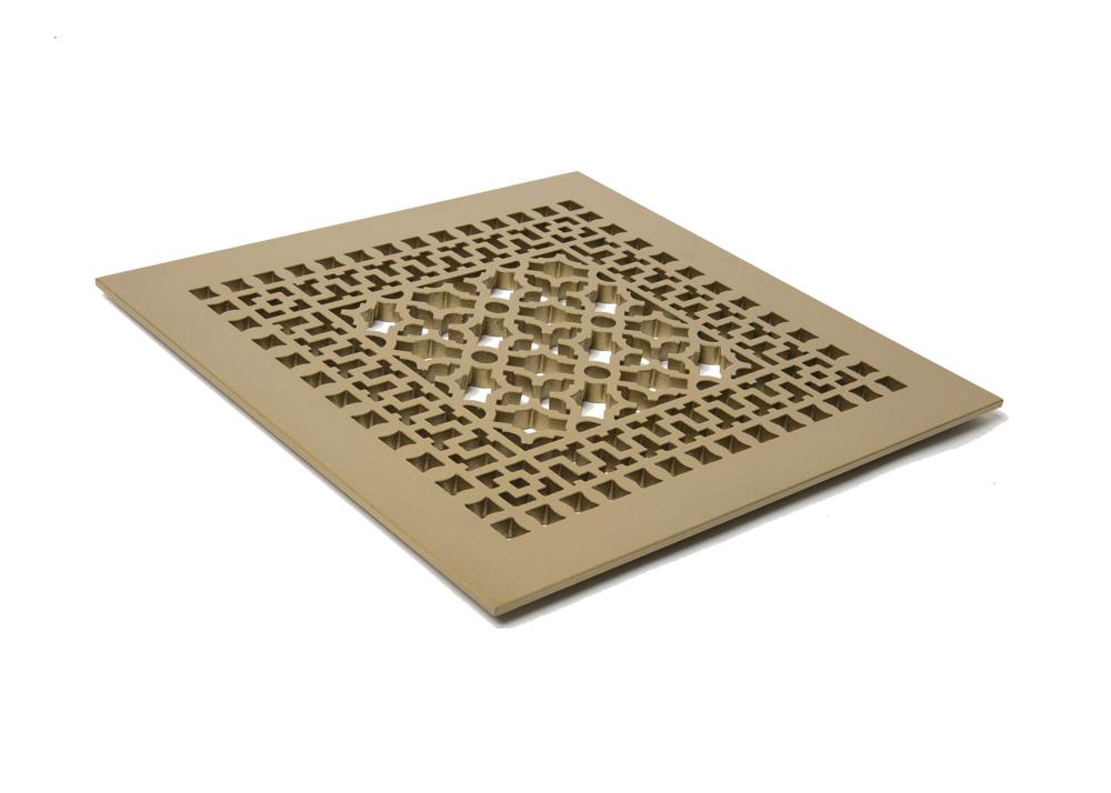 Reggio Register 1414-AMSGNH Scroll Sun Gold Floor Register (Duct Opening: 12-in x 12-in; Outside: 14.5-in x 14.5-in)