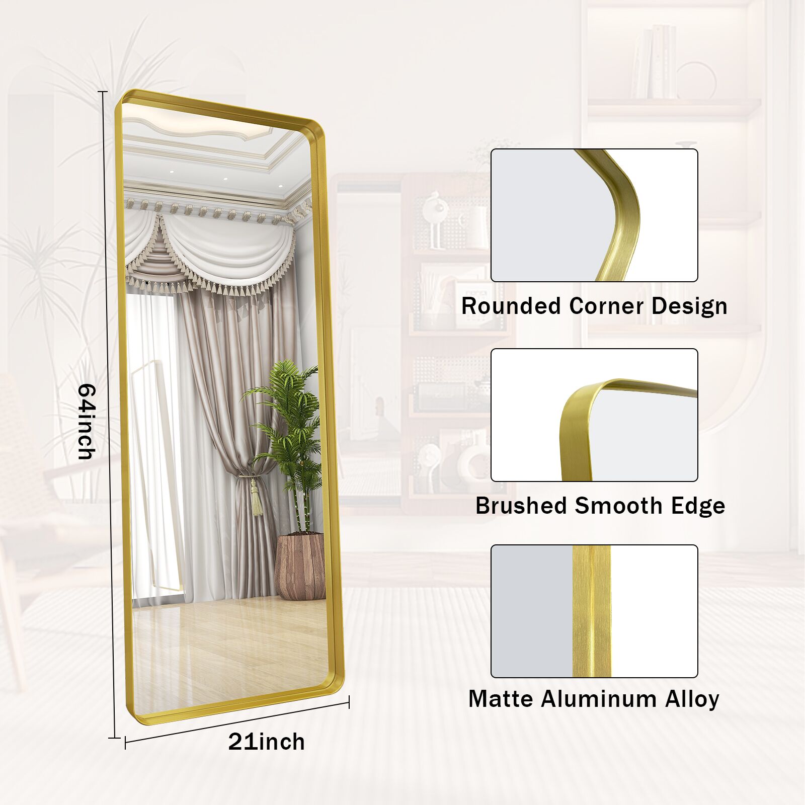 BEAUTYPEAK LS-CYJ-REAJ2164-G Decor-Mirrors - View #3