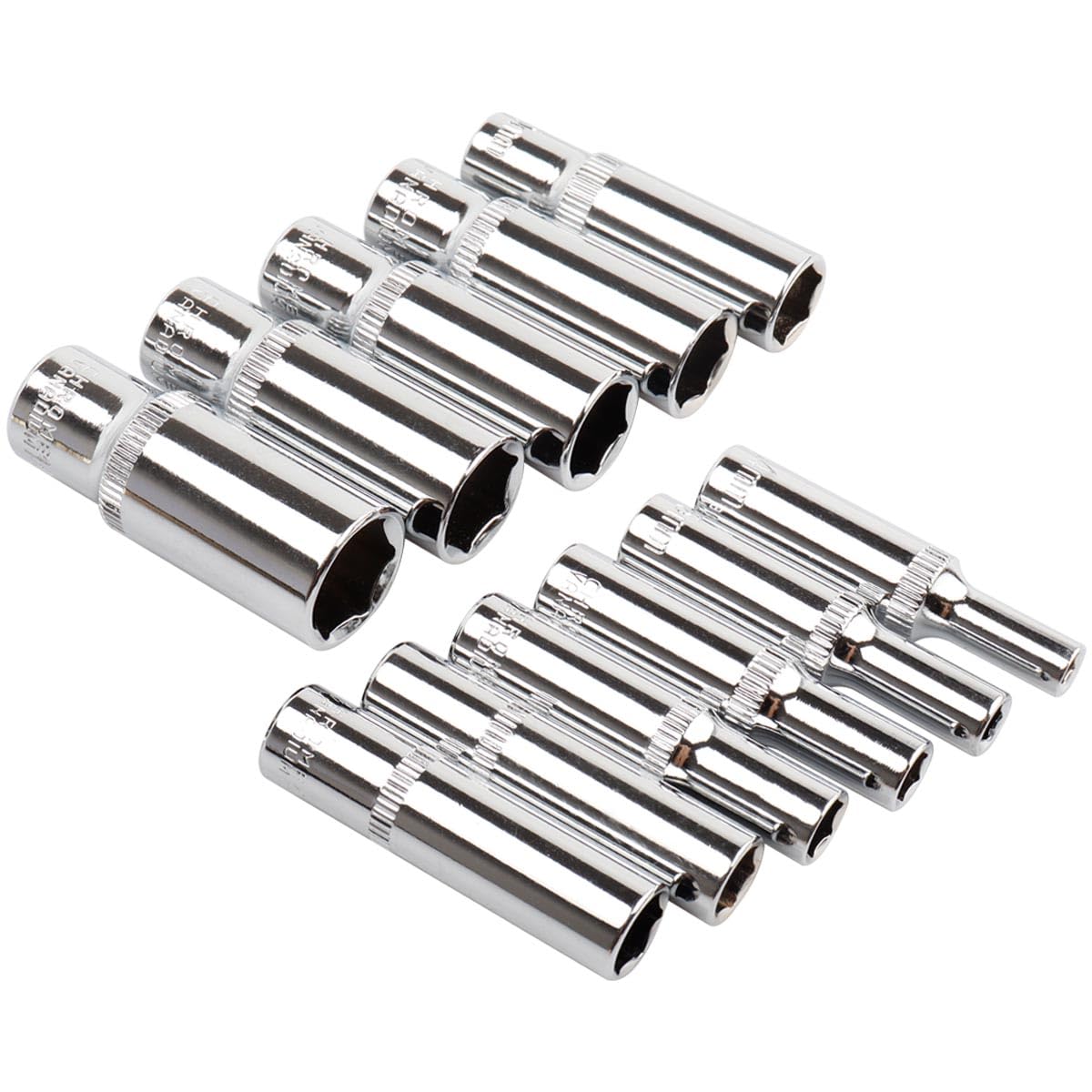 Afoxsos 11 Piece Metric Deep Socket Set 1 Quarter Drive 6 Point Design ...