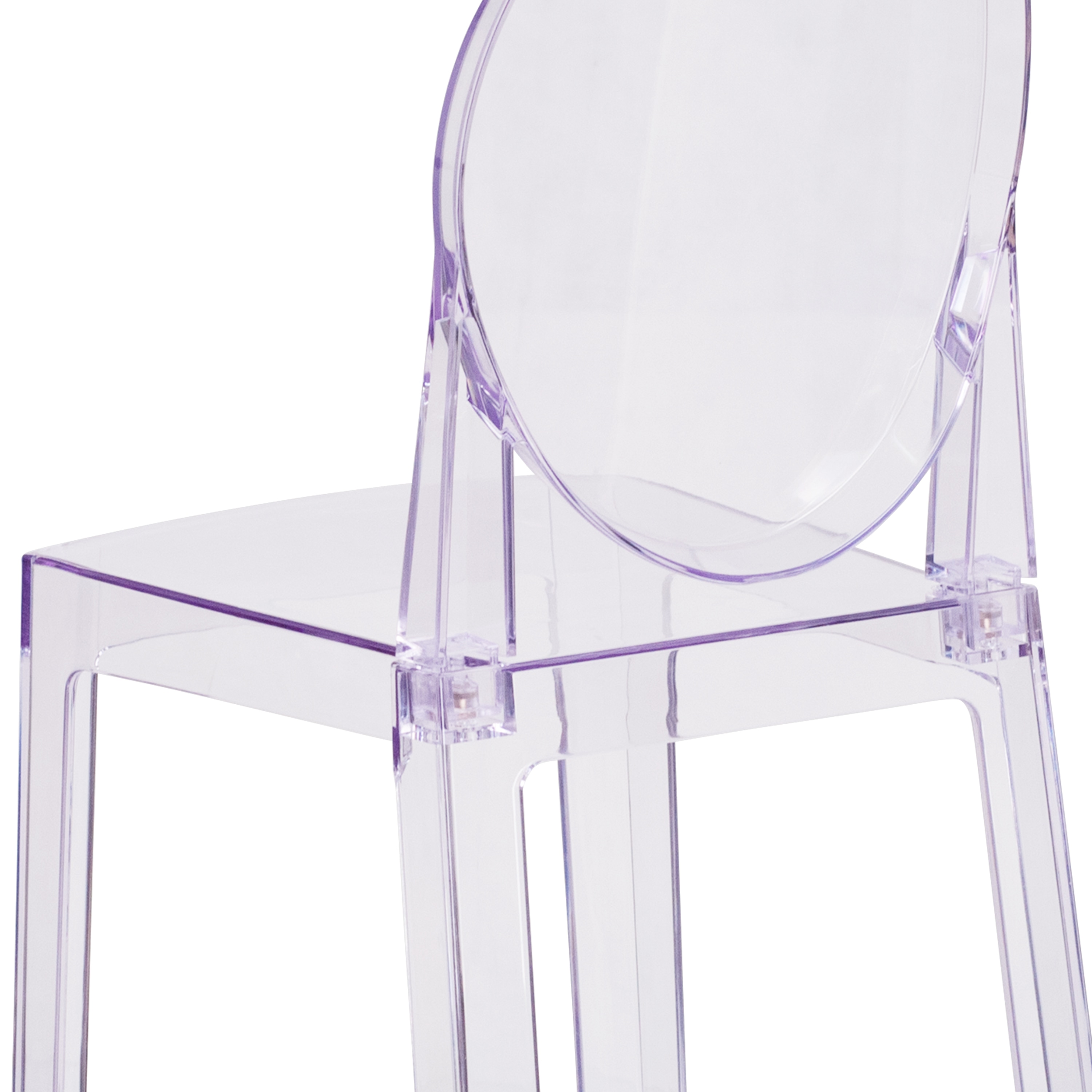 Transparent Crystal Oval Back Counter Stool