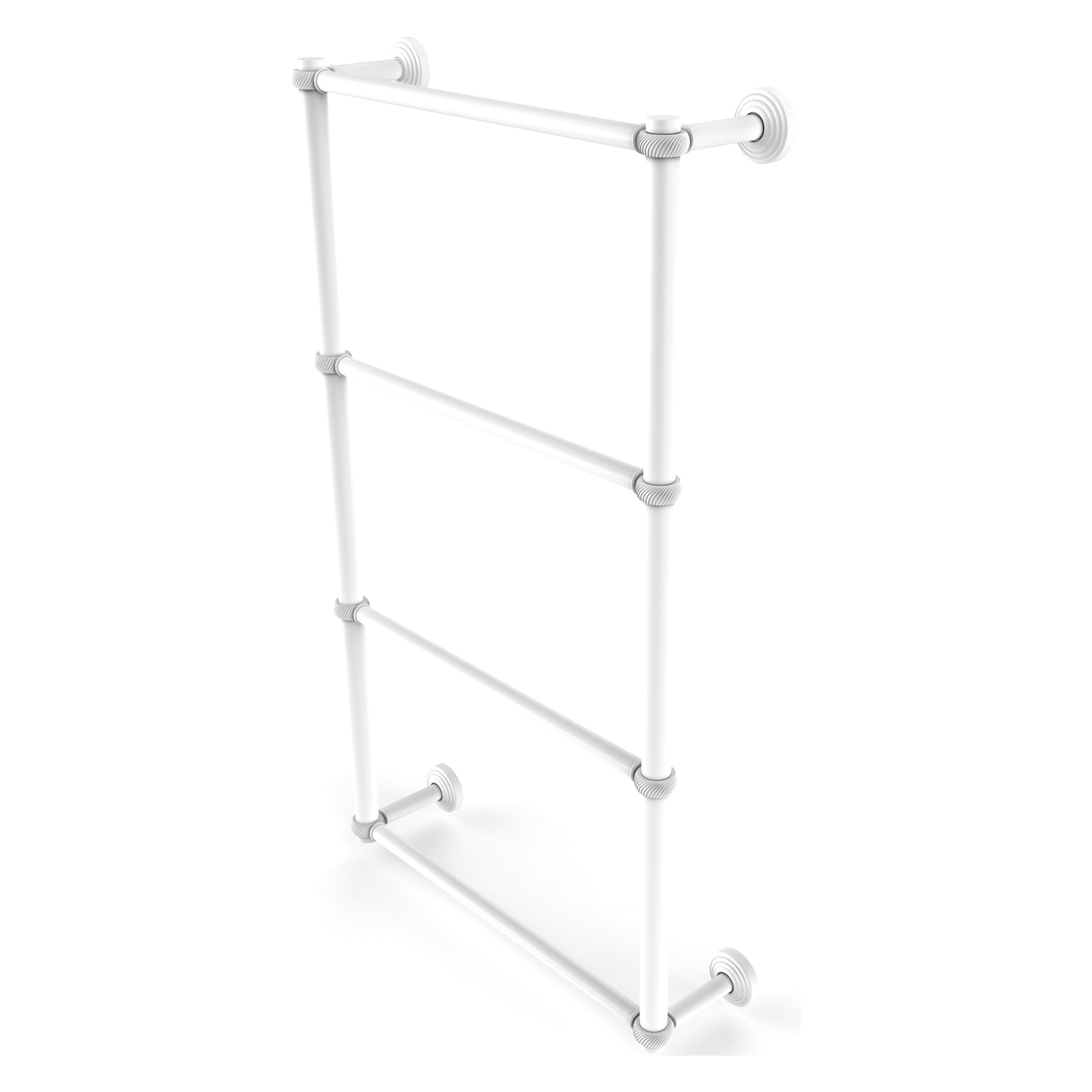 Allied Brass WP-28T-24-WHM Waverly Place 24-in double Matte White Wall mount 4-tier Towel Bar