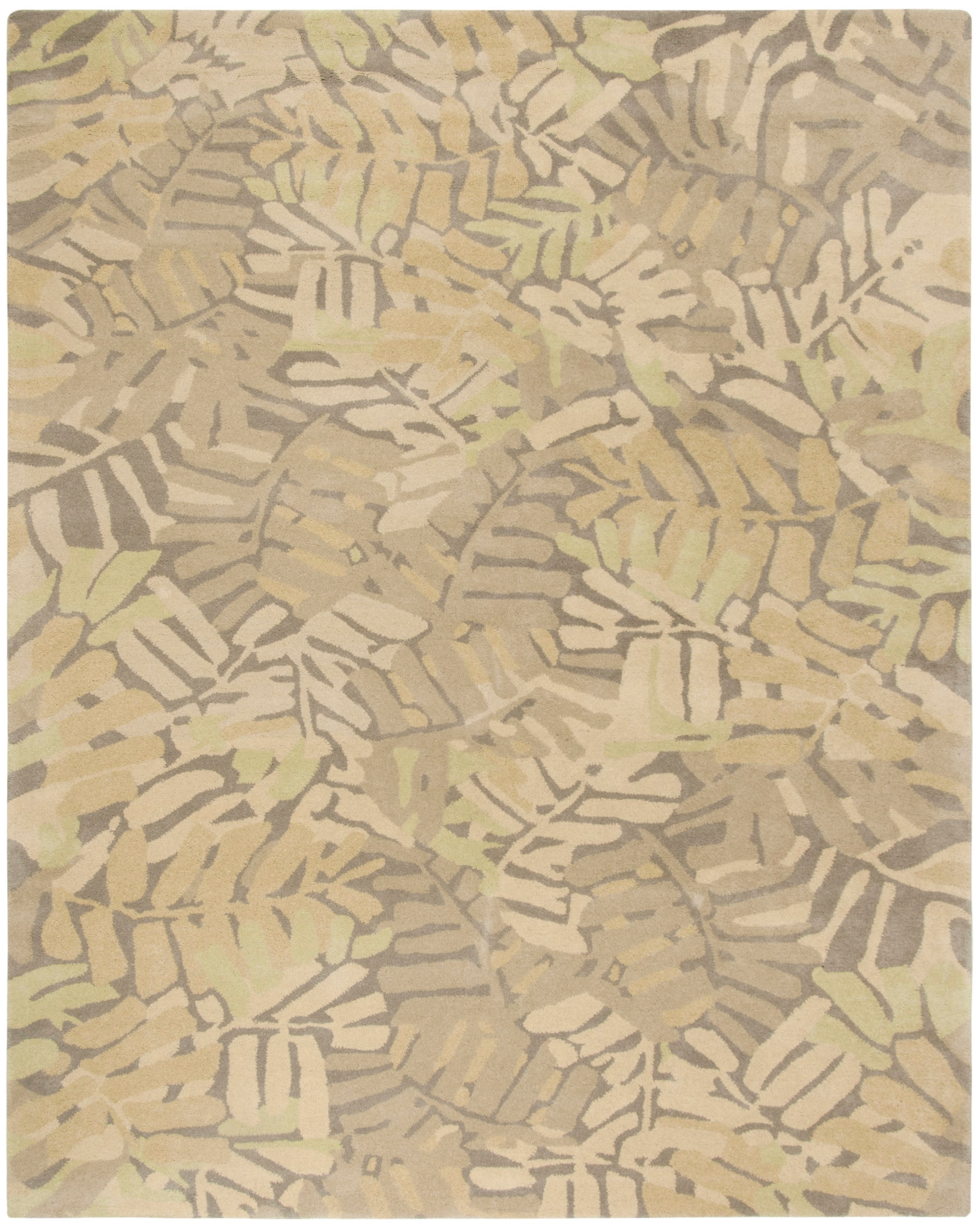 Martha Stewart MSR4548C-9 Palm Leaf 9 x 12 (ft) Tufted Wool Oolong Tea Rectangular Indoor Floral/Botanical Farmhouse/Cottage Area rug