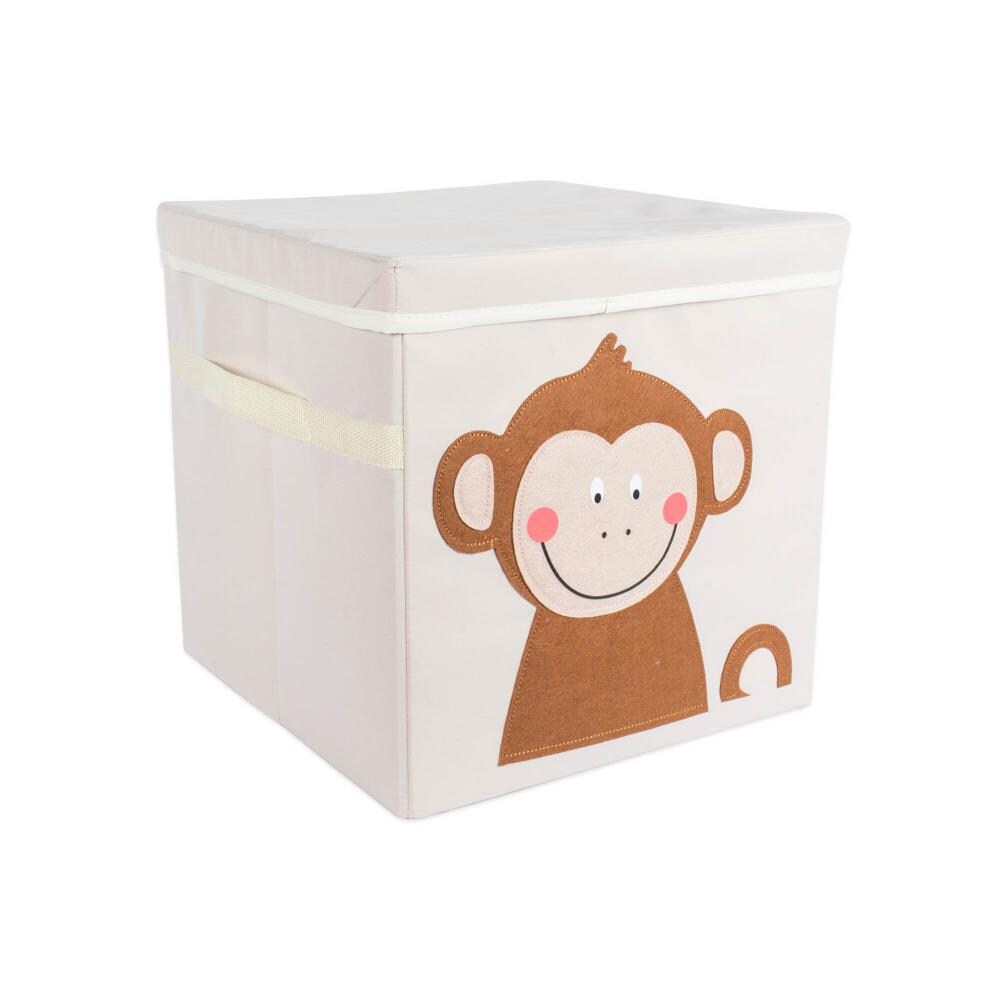 DII CAMZ37547 12.9-in W x 12.9-in H x 12.9-in D Monkey Polyester Collapsible Stackable Bin