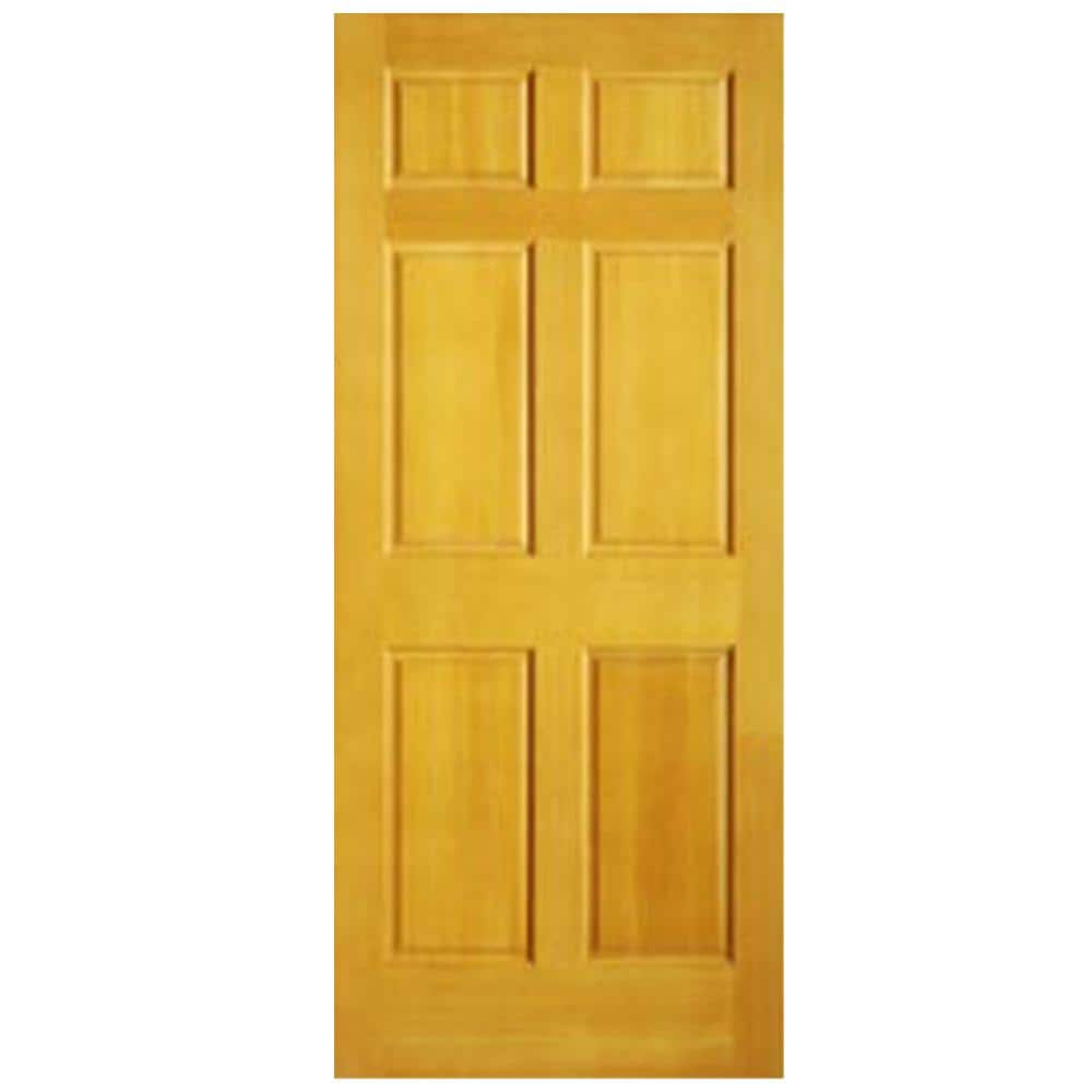 RELIABILT 10503 Slab Doors 32-in x 80-in Natural 6-panel Solid core Unfinished Pine Wood Slab Door