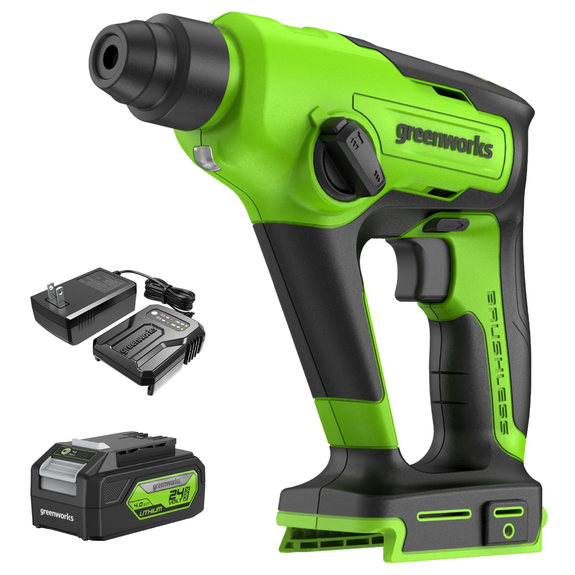 Greenworks 3805802 24-volt 1/2-in SDS-max Variable Speed Cordless Rotary Hammer Drill