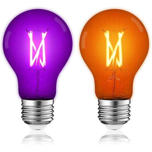 Luxrite 60-Watt EQ A19 Purple; Orange Medium Base (E-26) LED Light Bulb ...