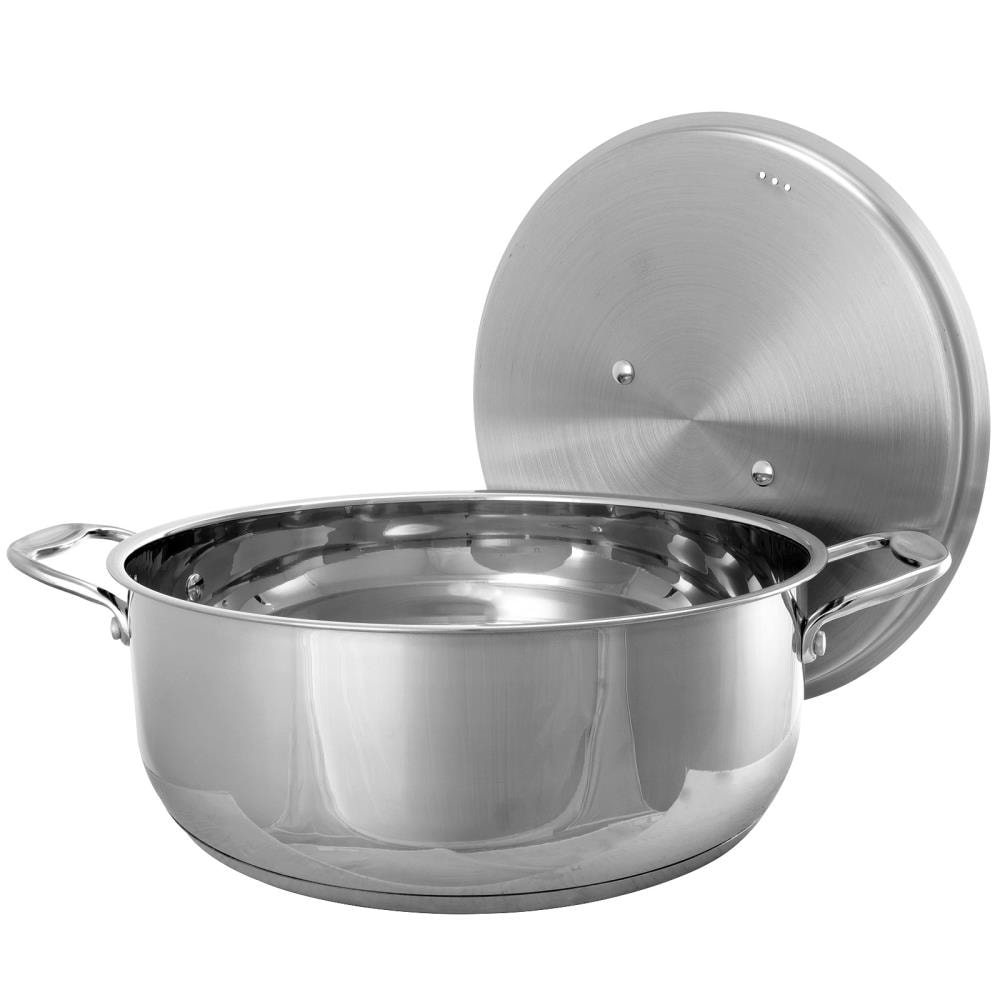 Low Pot 6Qt Stainless Steel Encapsulated bottom Glass Lid Rice
