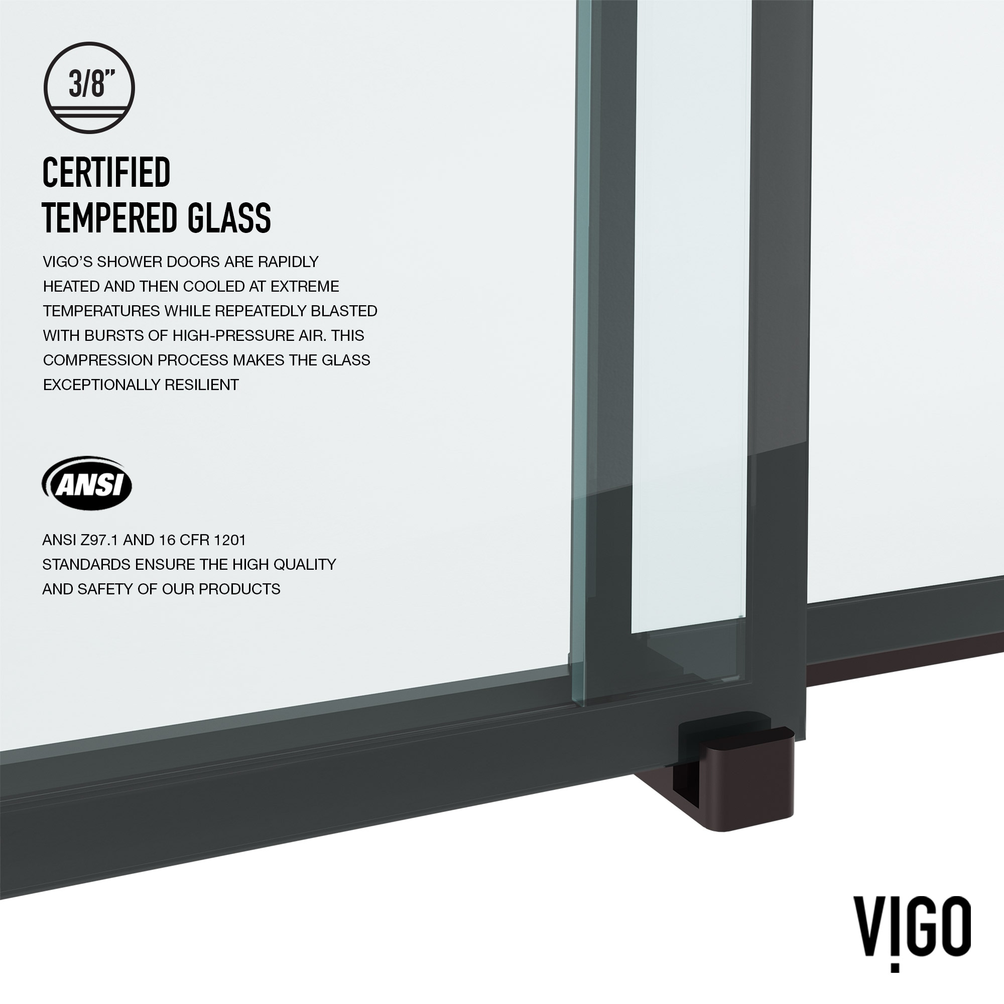 VIGO VG6023MBGCL6066 Bathtub-Doors - View #11