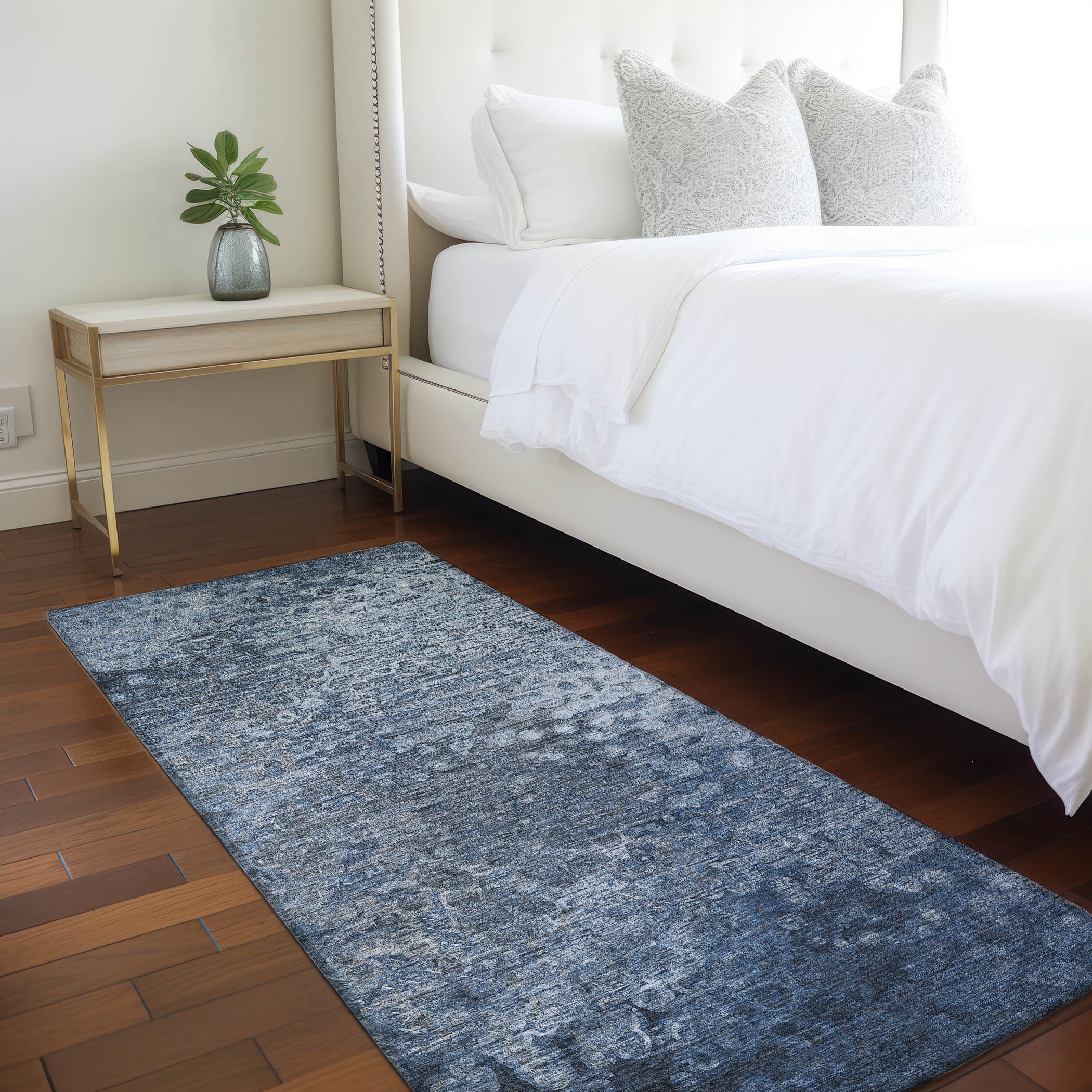 Addison Rugs ACN565BU2X8 Chantille ACN565BU 2 x 7 (ft) Polyester Blue Rectangular Indoor/Outdoor Stripe Machine washable Area rug