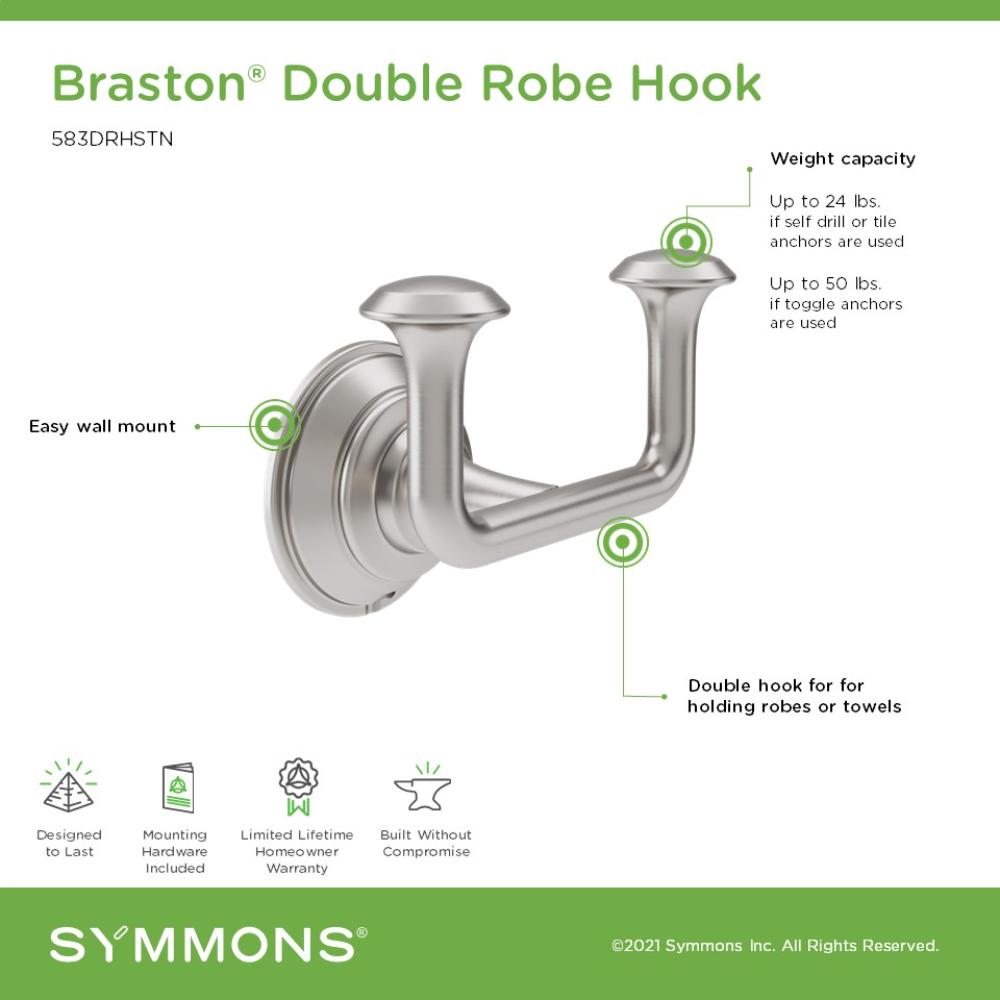 Symmons 583DRHSTN Robe-Hooks - View #3