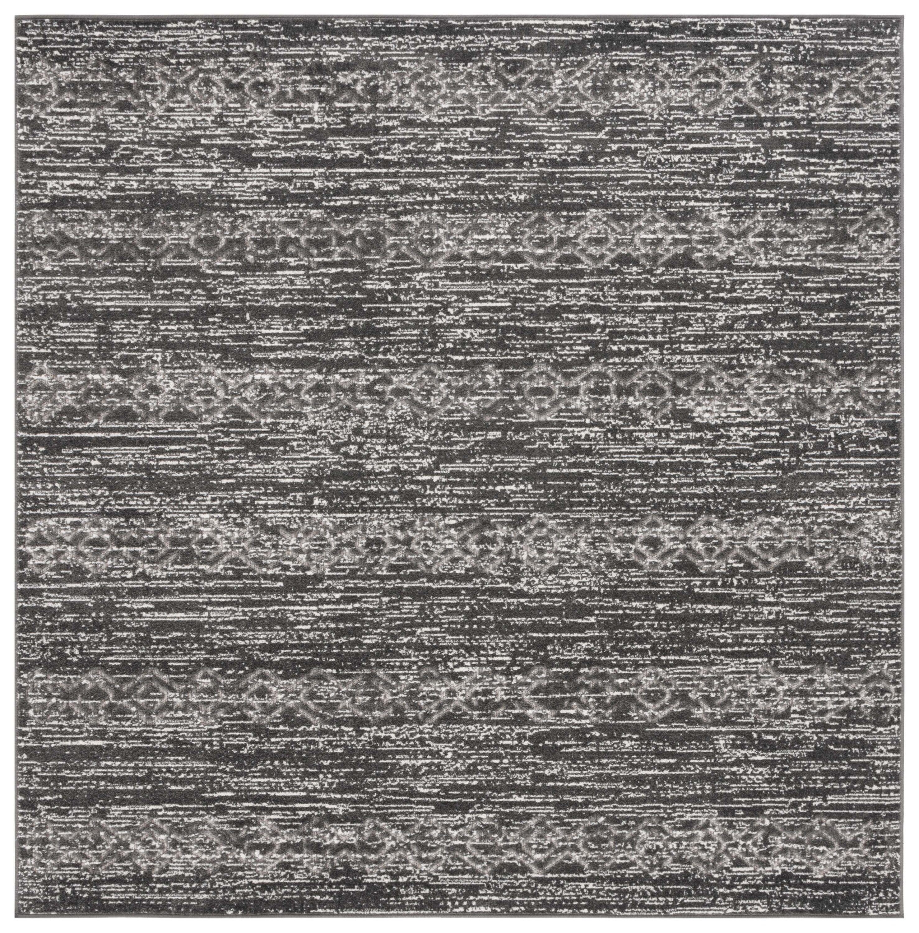 Safavieh COT974G-7SQ 7 x 7 (ft) Loomed Polypropylene Gray Square Indoor/Outdoor Geometric Mid-Century Modern Area rug