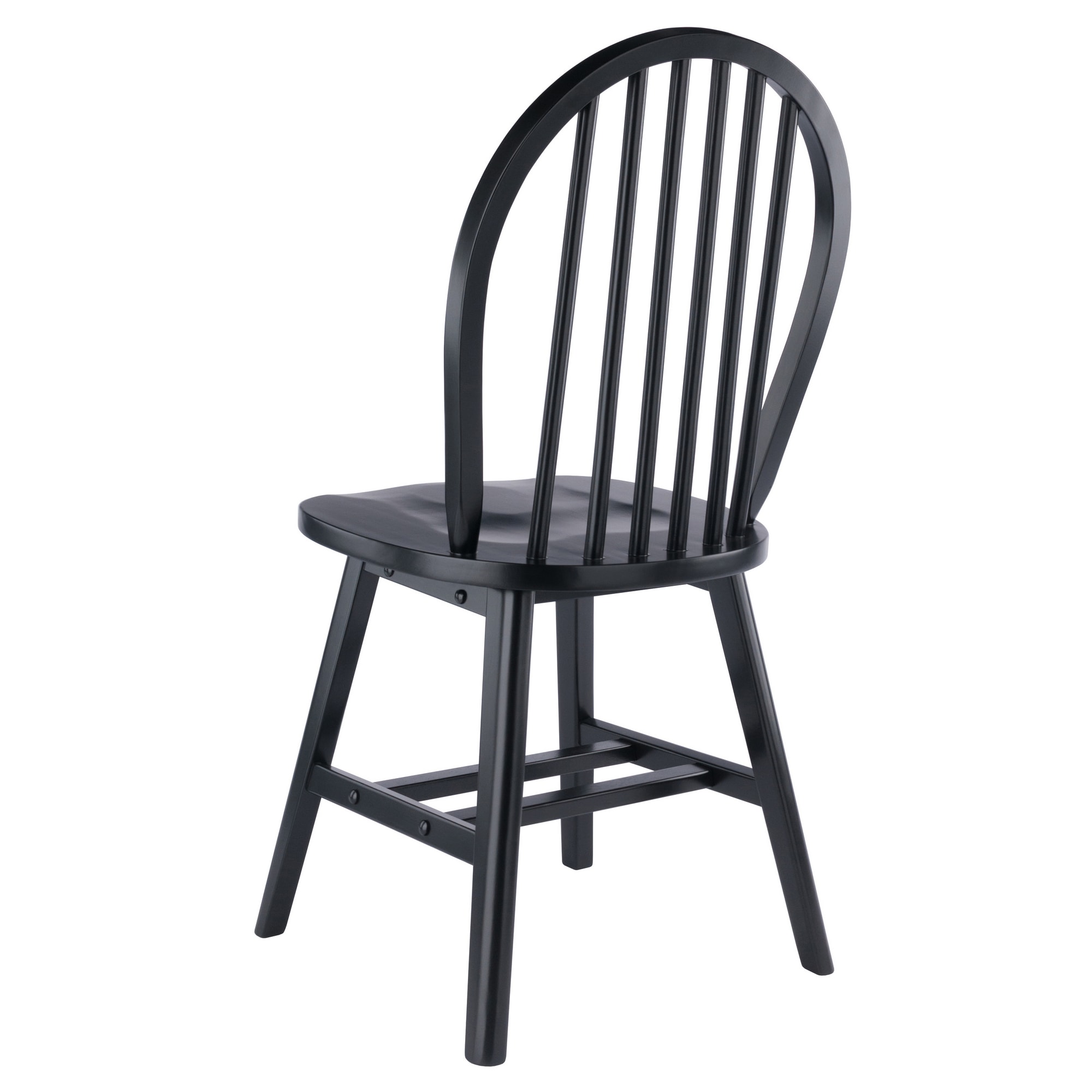 Winsome Black High Back Windsor Wood Side Chair Set