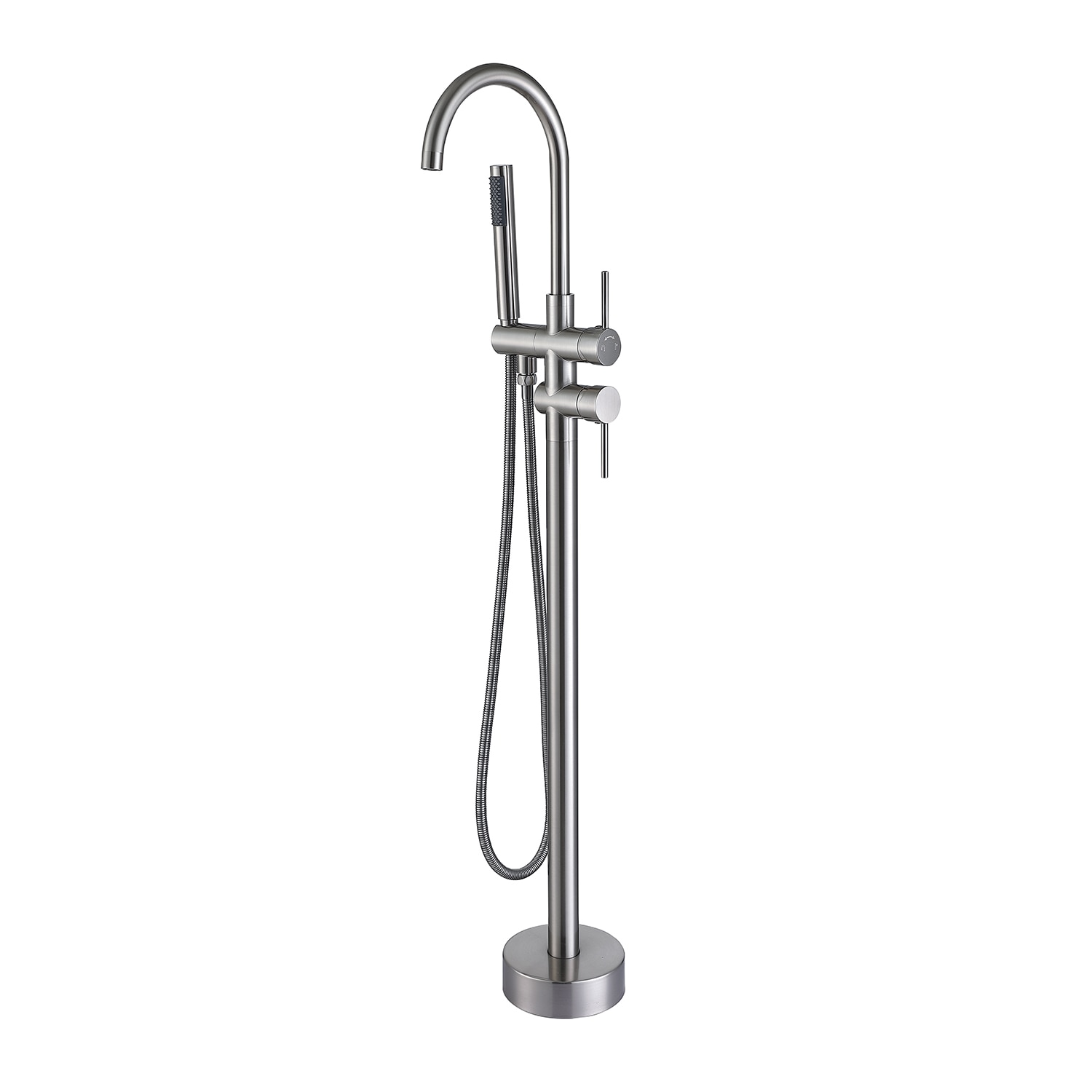 Chrome Freestanding Bathtub Faucet with Handheld Shower