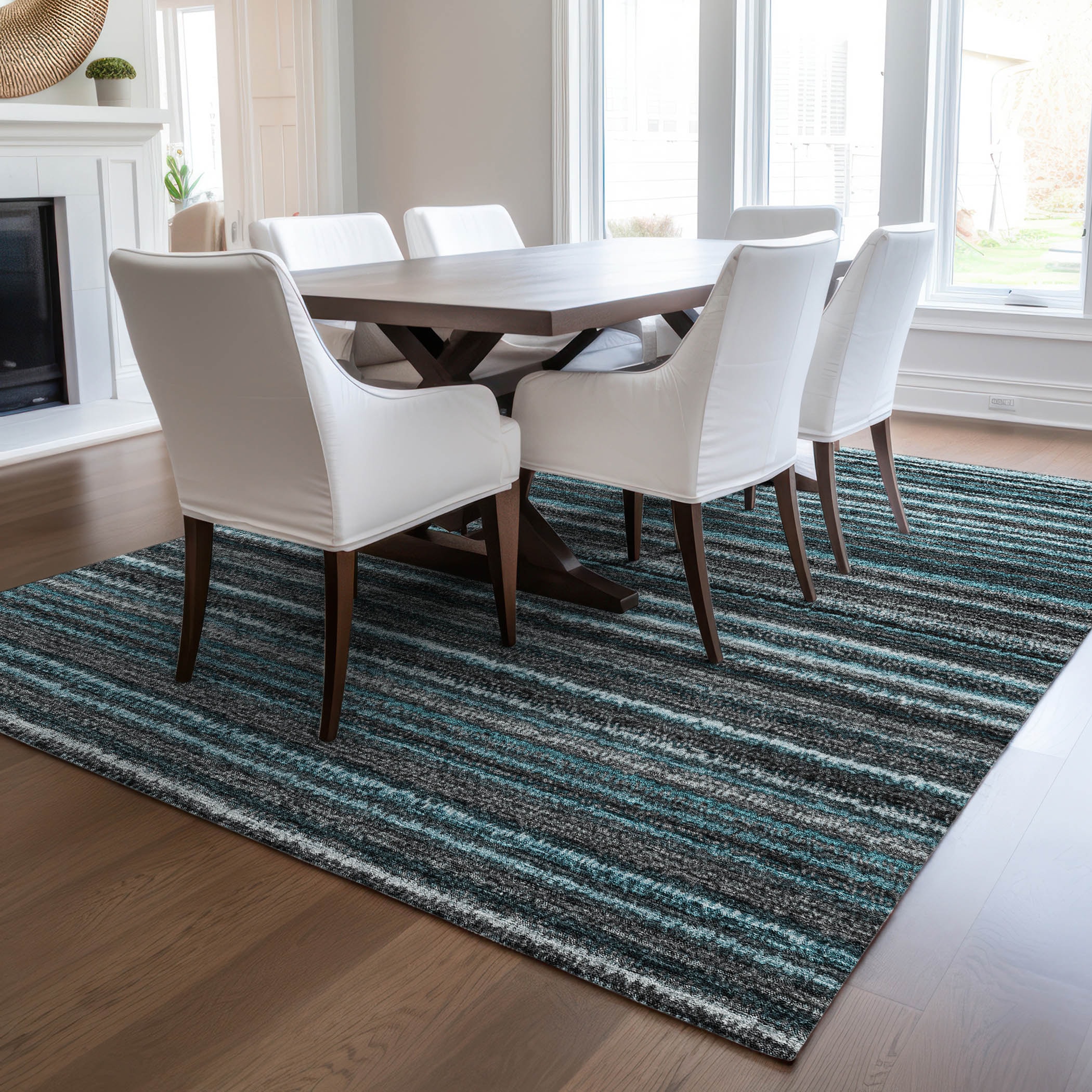 Addison Rugs ACN598TE30X46 Chantille ACN598TE 2 x 3 (ft) Polyester Teal Rectangular Indoor/Outdoor Abstract Machine washable Area rug