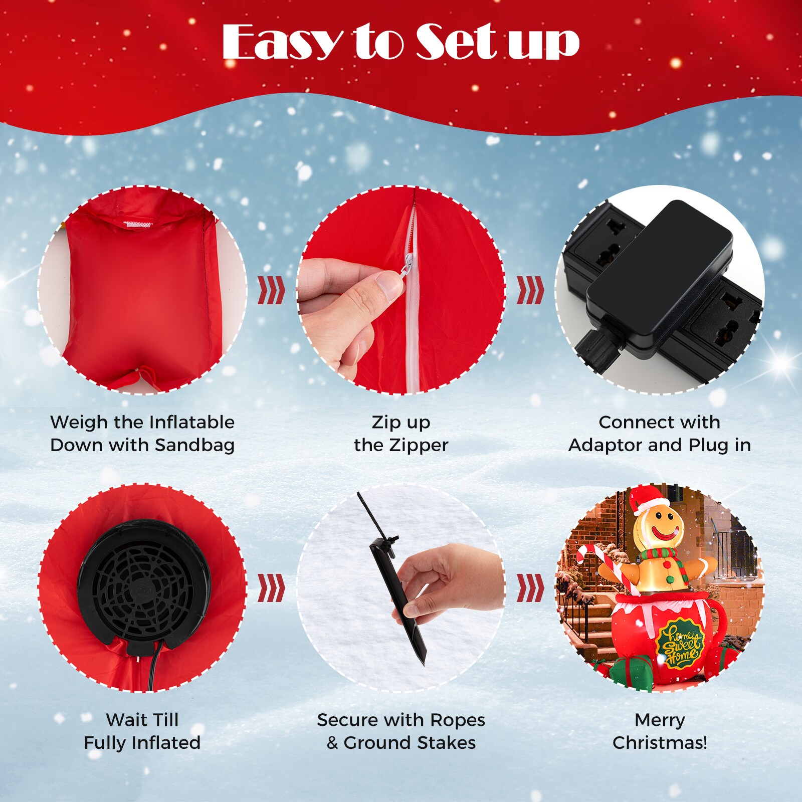 WELLFOR HYG24108US Christmas-Inflatables - View #9