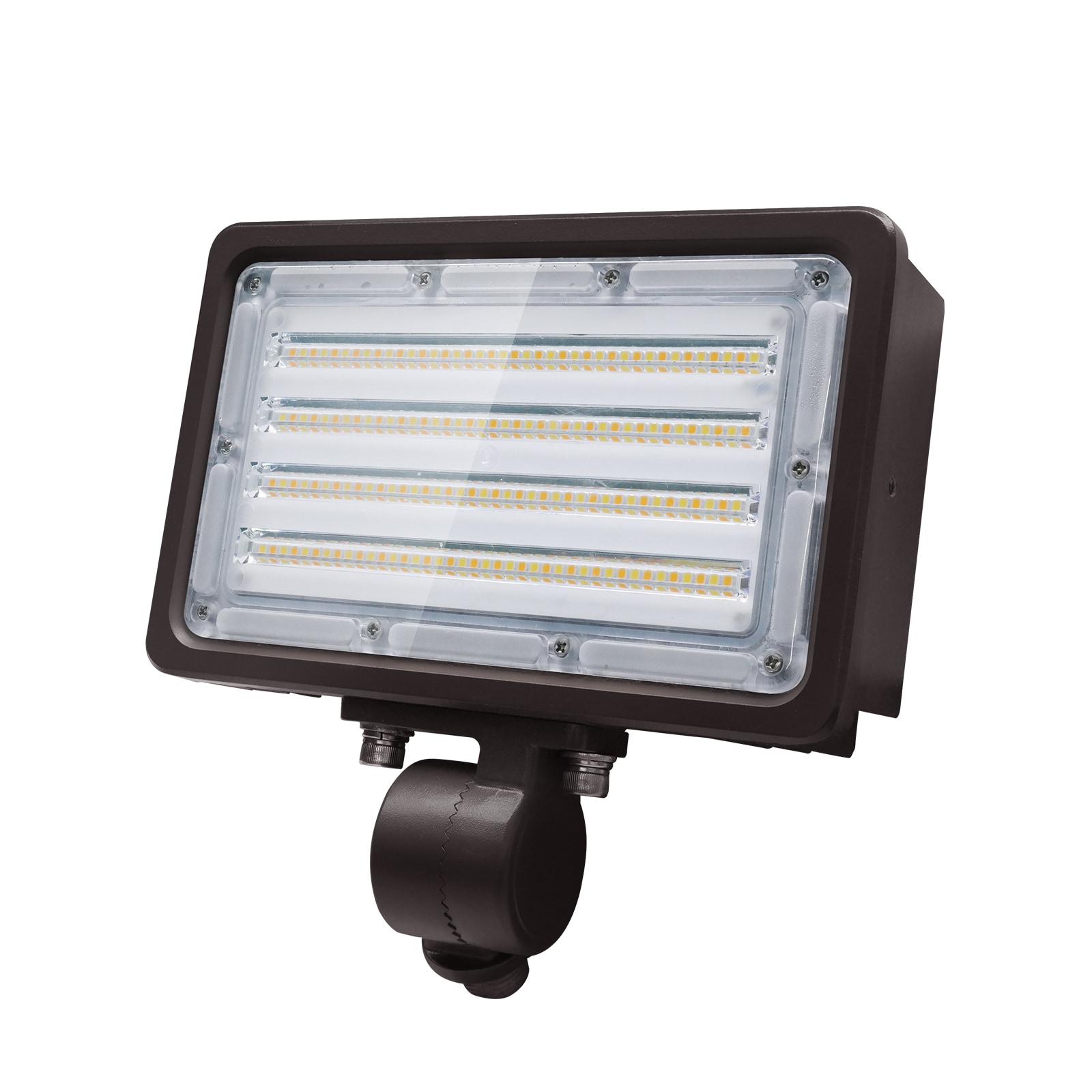 RUN BISON 350 -Watt EQ LED bronze 1 -Head Switch-Controlled Flood Light with Adjustable 6500