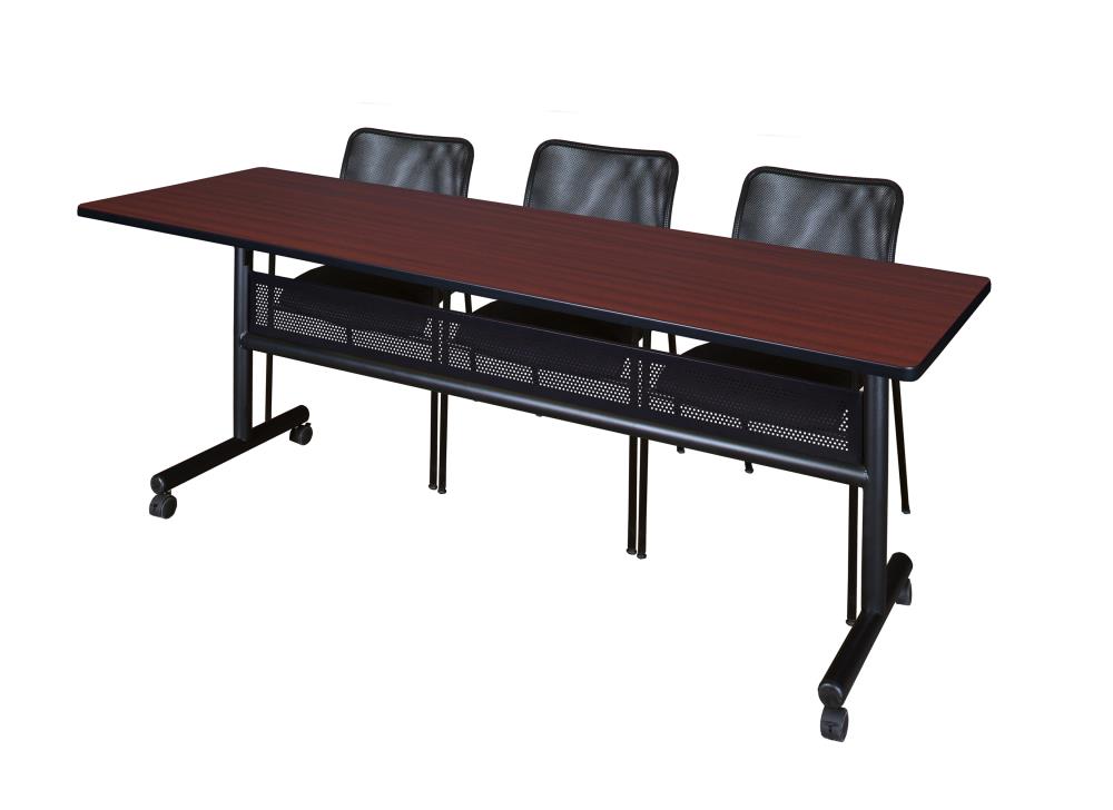 Regency MKFTM8424MH75BK Training Brown 4-Person Training Table (84-in W x 29-in H)