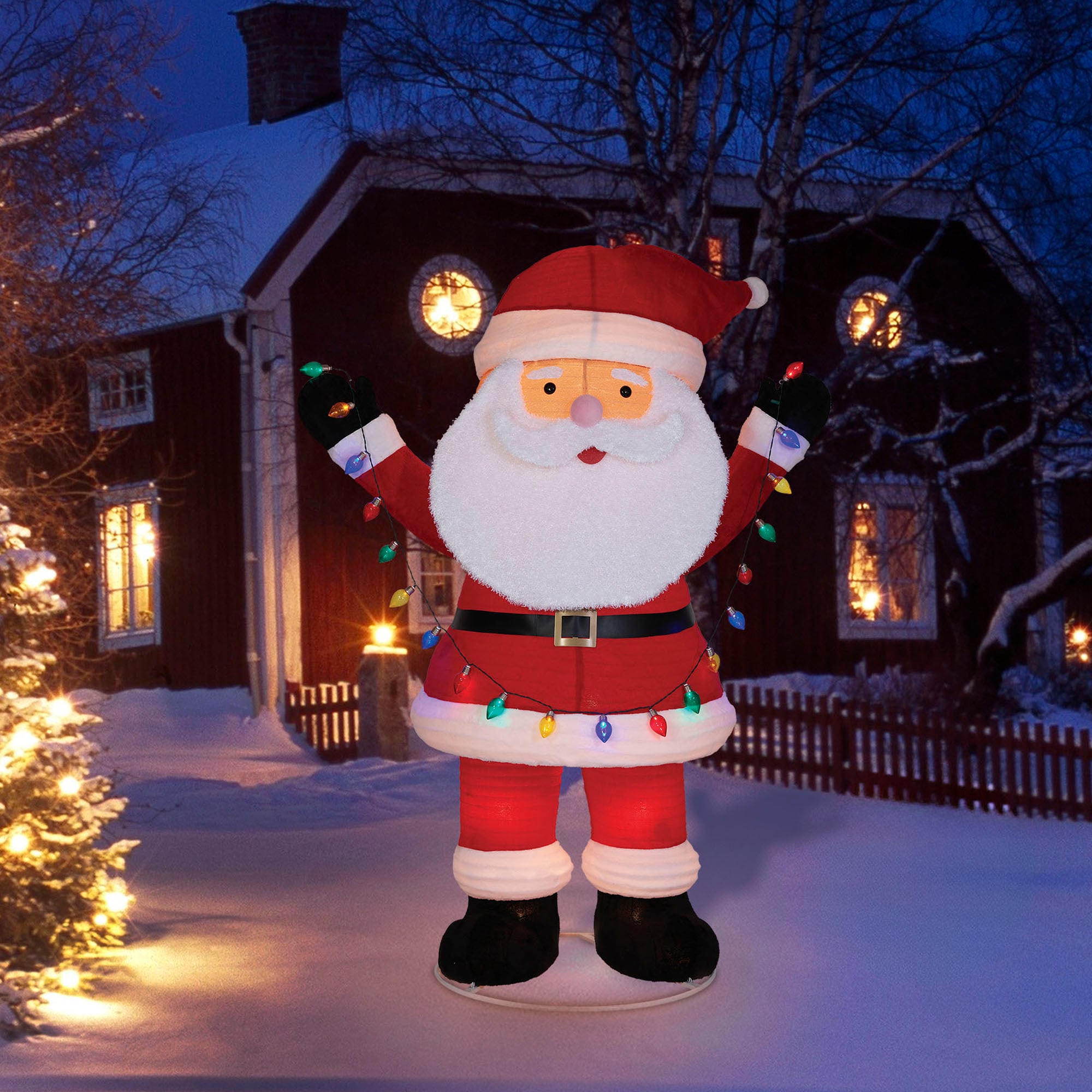 Holiday Living 8-ft LED Pop-Up Santa Decoration ES79-045A at Lowes.com