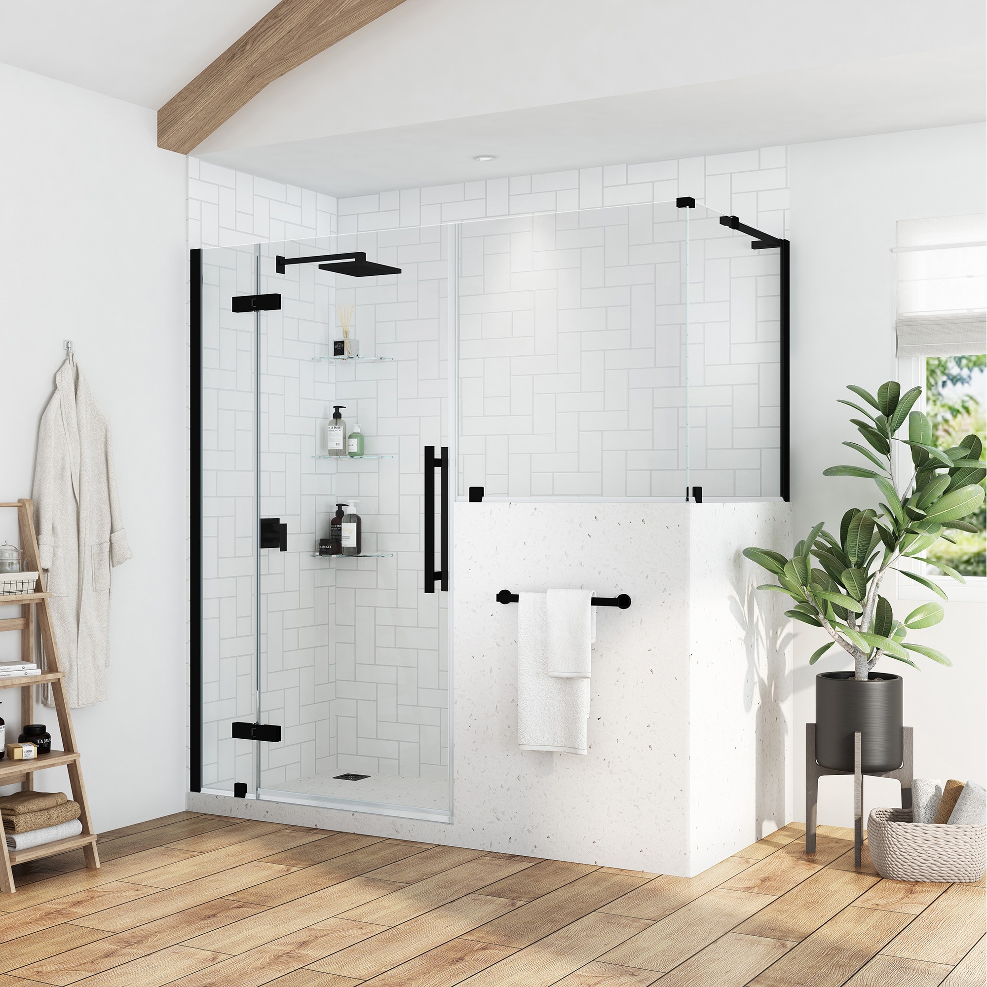 Free Standing Shower Screen 39½ x 76¾ , SKU: LB00112