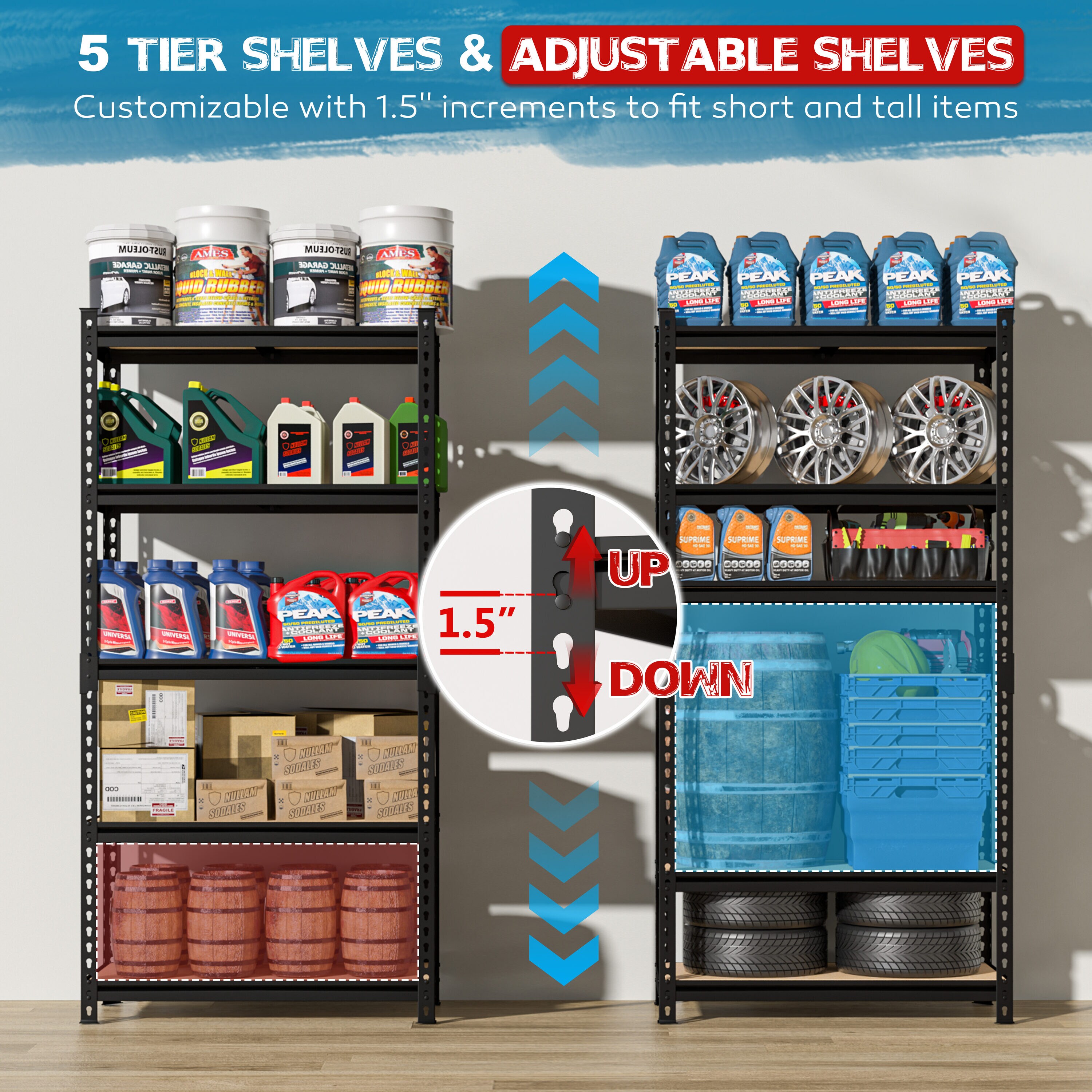 VEIKOUS HP-1106-D1-2 Free-Standing-Shelving - View #4