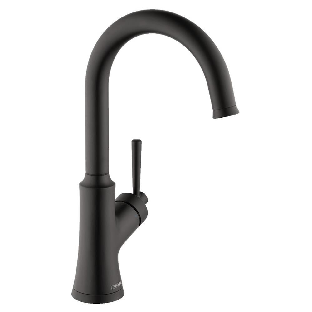 Hansgrohe Joleena Matte Black 1 Handle Deck Mount Bar And Prep Handle Kitchen Faucet In The Kitchen Faucets Department At Lowes Com