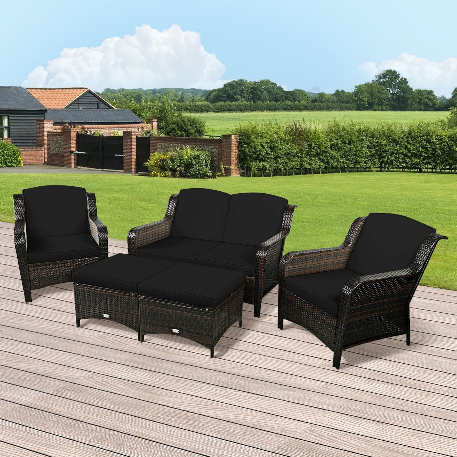 WELLFOR OUS67702ABK+ Patio-Conversation-Sets - View #6