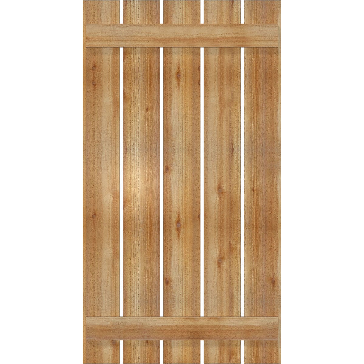 Ekena Millwork RBS06S29X053RWR 28.875-in W x 53-in H Unfinished Paintable/Stainable Board and batten Spaced Wood Exterior Shutters ( 2 -Pack )