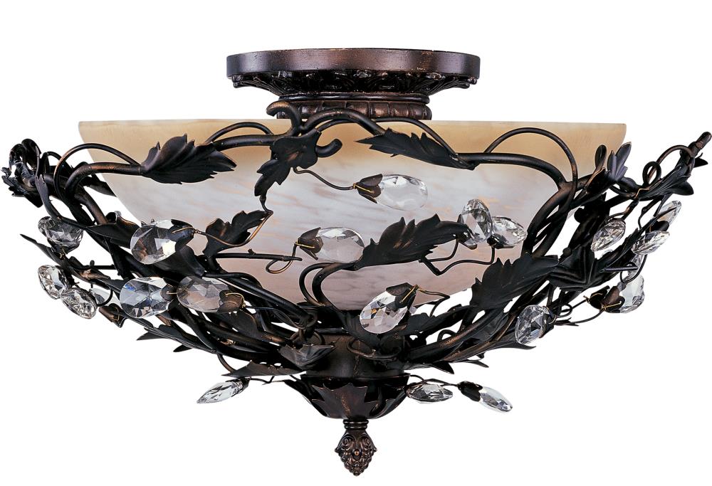 Maxim Lighting 2859OI Elegante 3 -Light 16.5000-in Oil-rubbed Bronze Semi Flush Mount Light