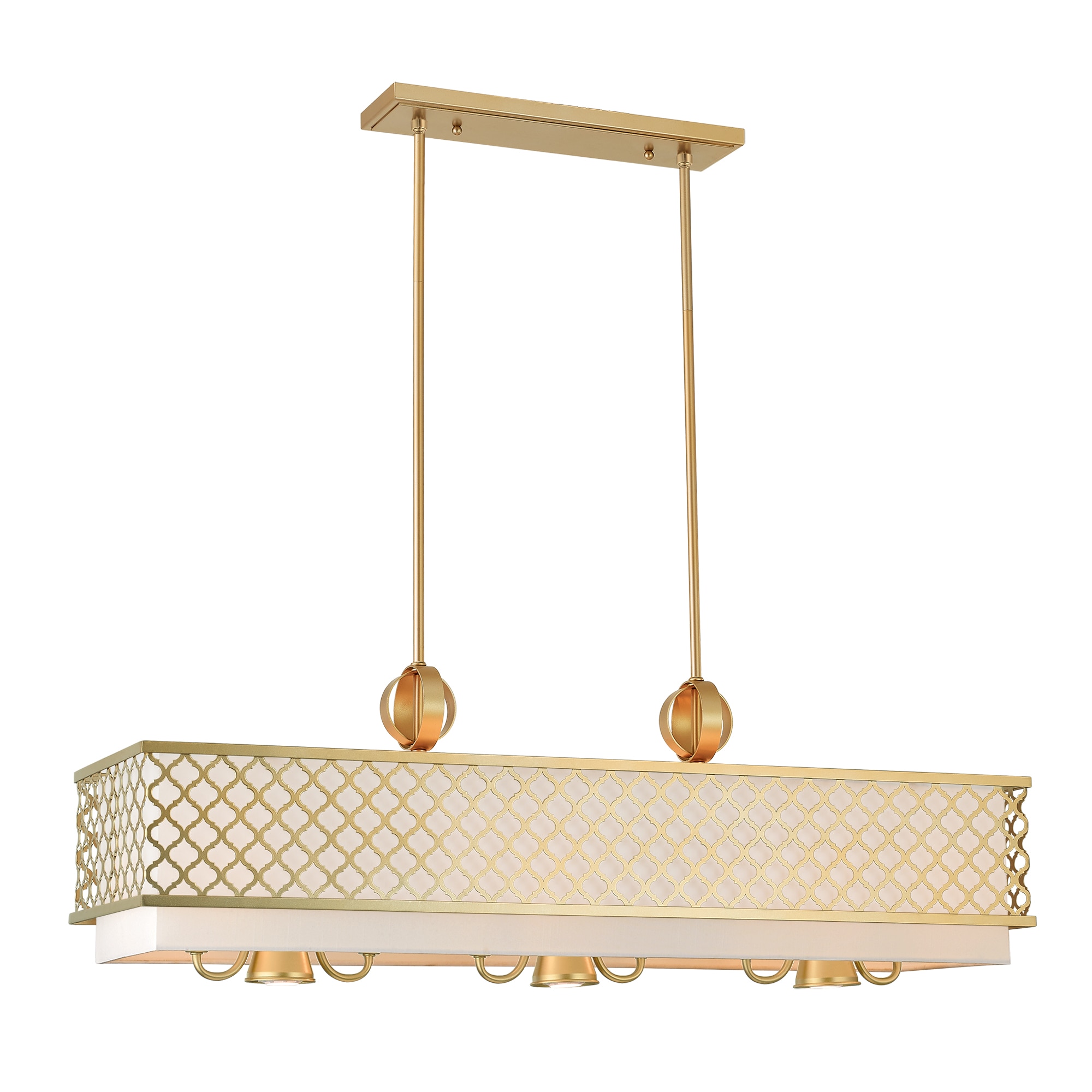 Livex Lighting 41106-33 Arabesque 9 -Light Satin Gold Transitional For Use in Bathrooms, Bedrooms, Dining Rooms, Foyers, Kitchens, Living Rooms Chandelier