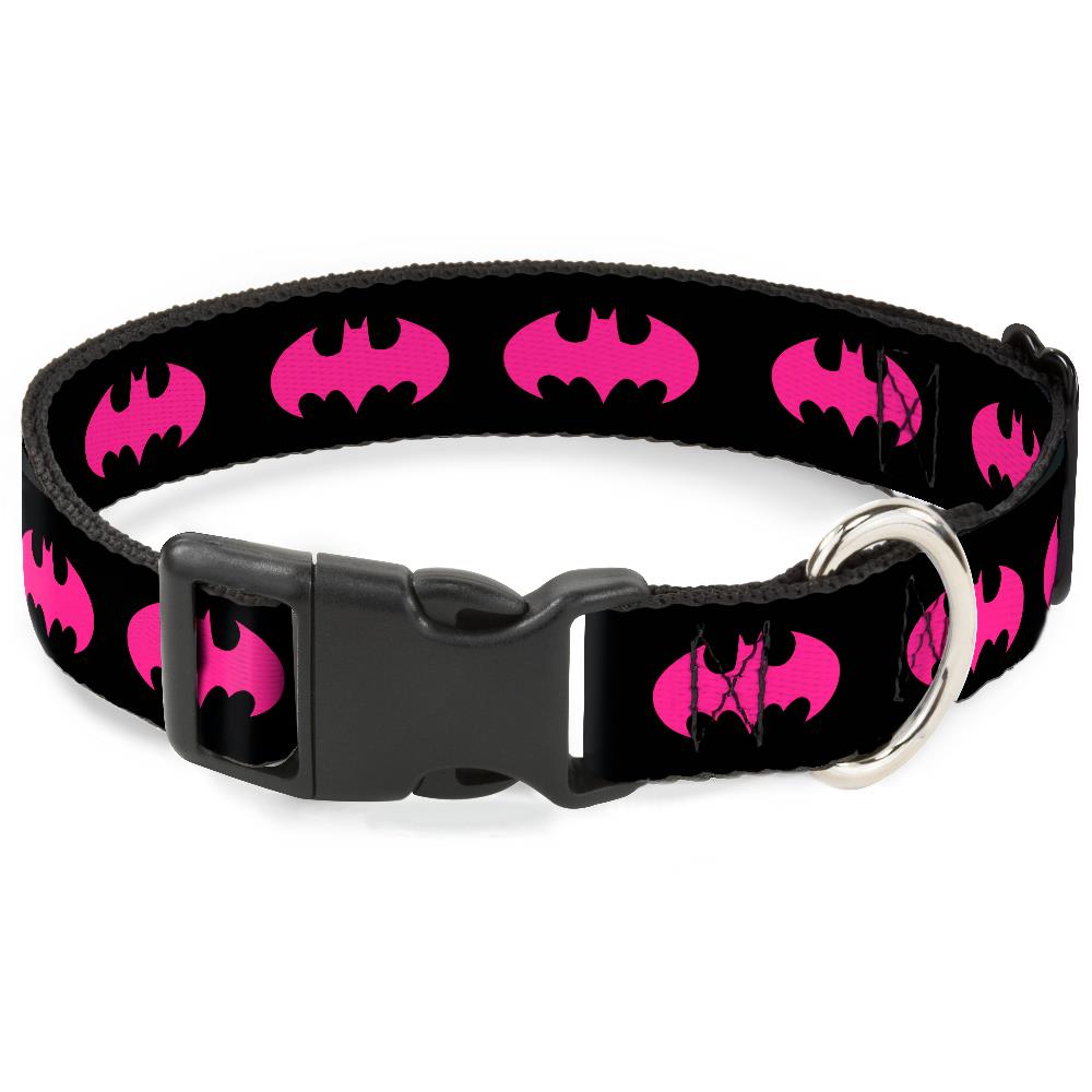 Buckle-Down CPC-WBM215-S Batman Signal Black/Fuchsia Black Dog Collar, Small