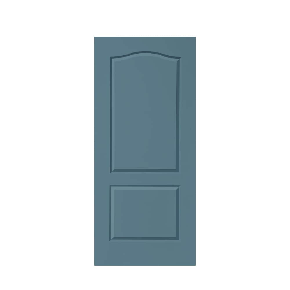 CALHOME PK-2PANEL-AC-30BP 30-in x 80-in Dignity Blue Stained MDF Hollow core Single Barn Door (Hardware Not Included)