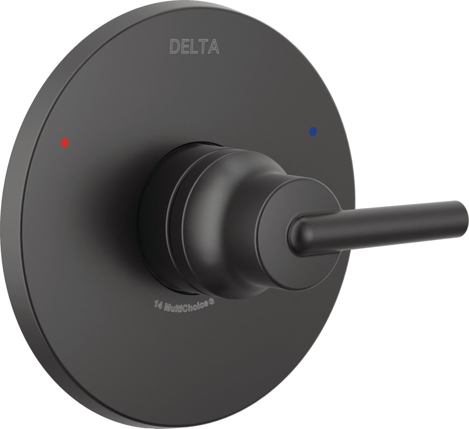 Delta T14059-BL Trinsic Matte Black 2.75-in Universal Bathtub/Shower Trim ring 0.5-in -ID