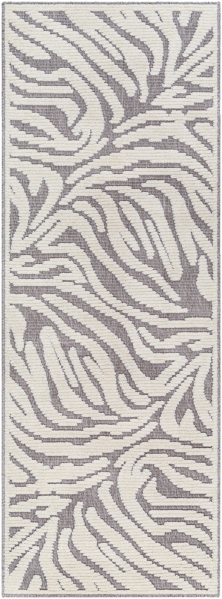 Livabliss LYA2317-2772 Lyna 3 x 8 (ft) Polypropylene Gray/Cream Rectangular Indoor Animal print Machine washable Runner rug