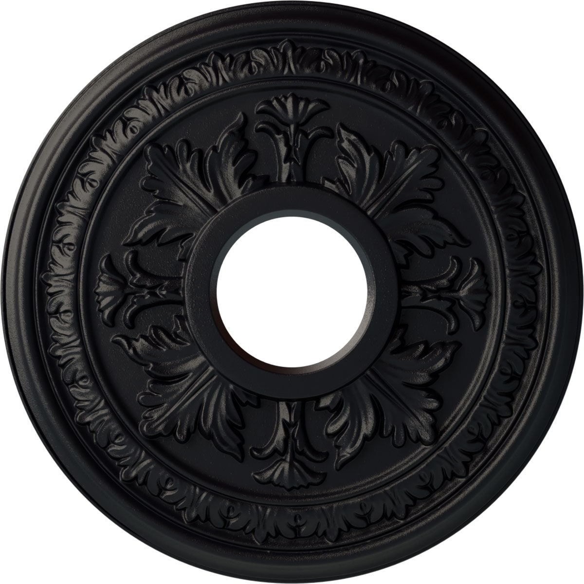 Ekena Millwork CM15BASGS Baltimore 15.375-in W x 15.375-in L Painted Steel Gray Polyurethane Whole Ceiling Medallion